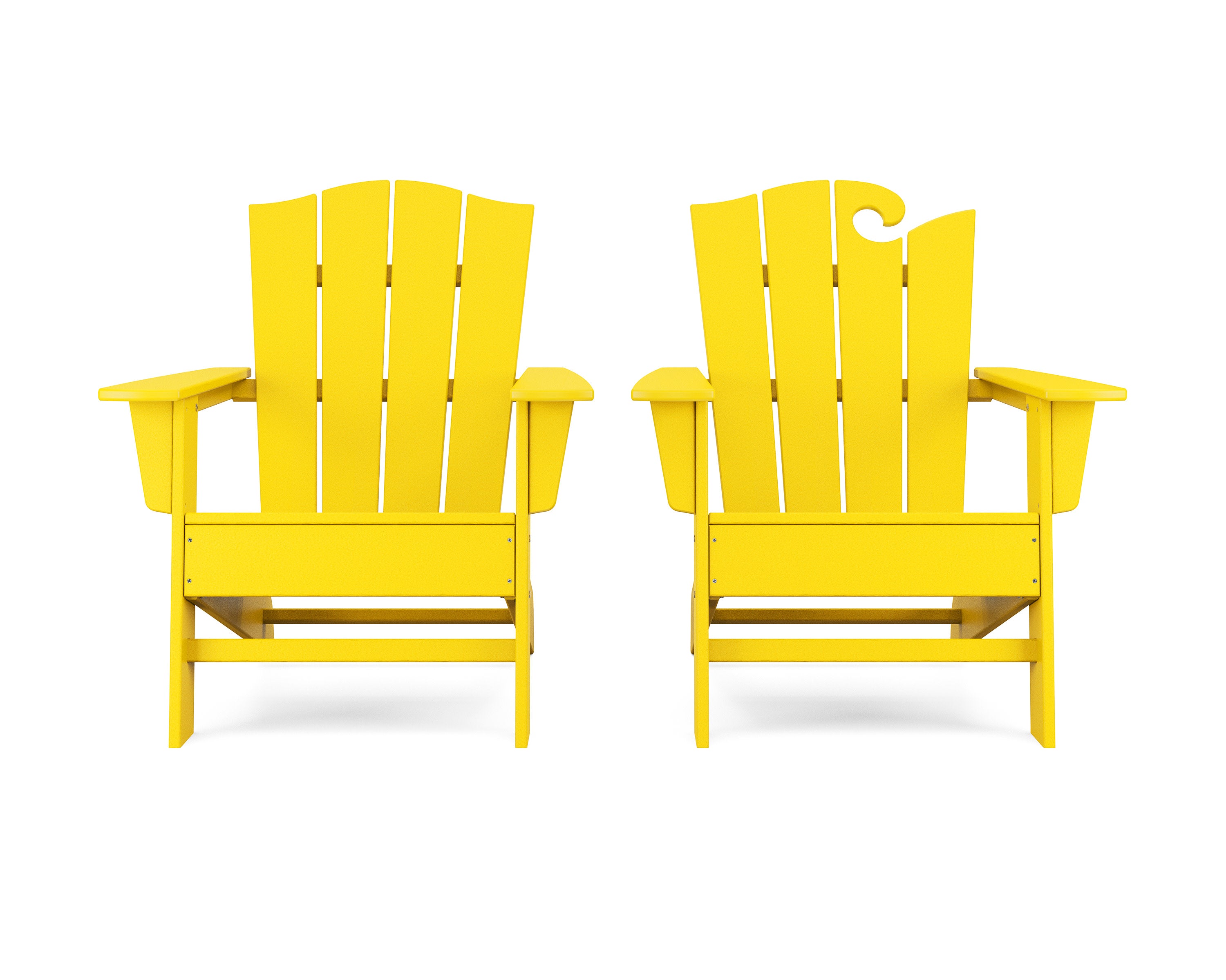 Wave 2-Piece Adirondack Chair Set with The Crest Chair in Lemon
