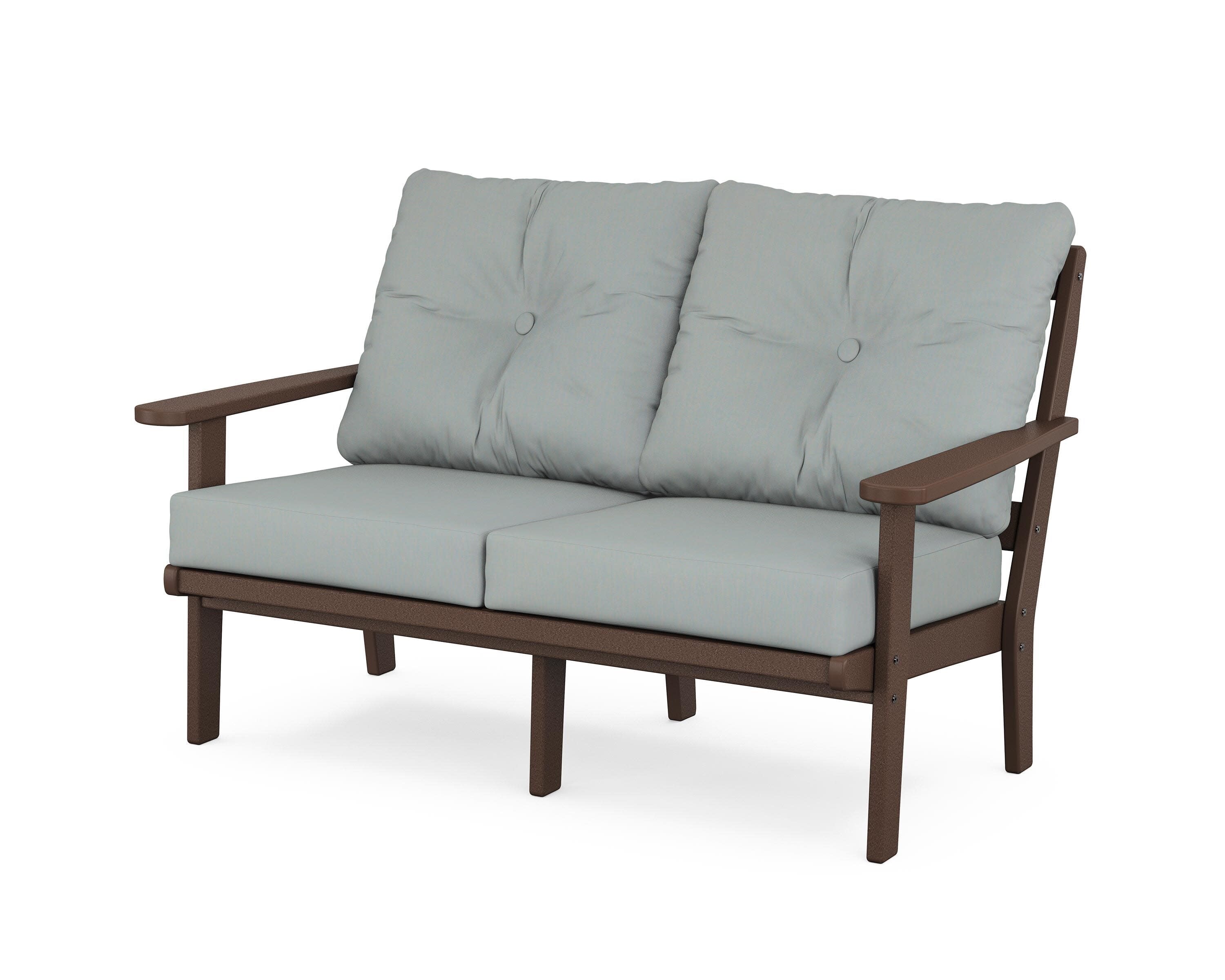 Mission Deep SeatingLoveseat in Mahogany / Spa