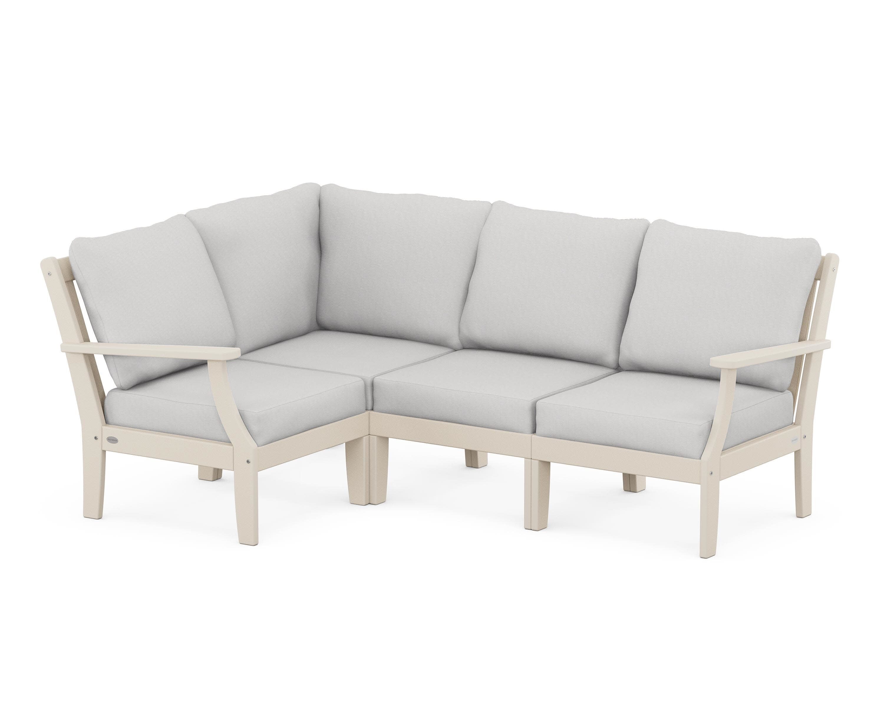 Braxton Modular 4-Piece Deep Seating Set in Sand / Diamond in the Rough