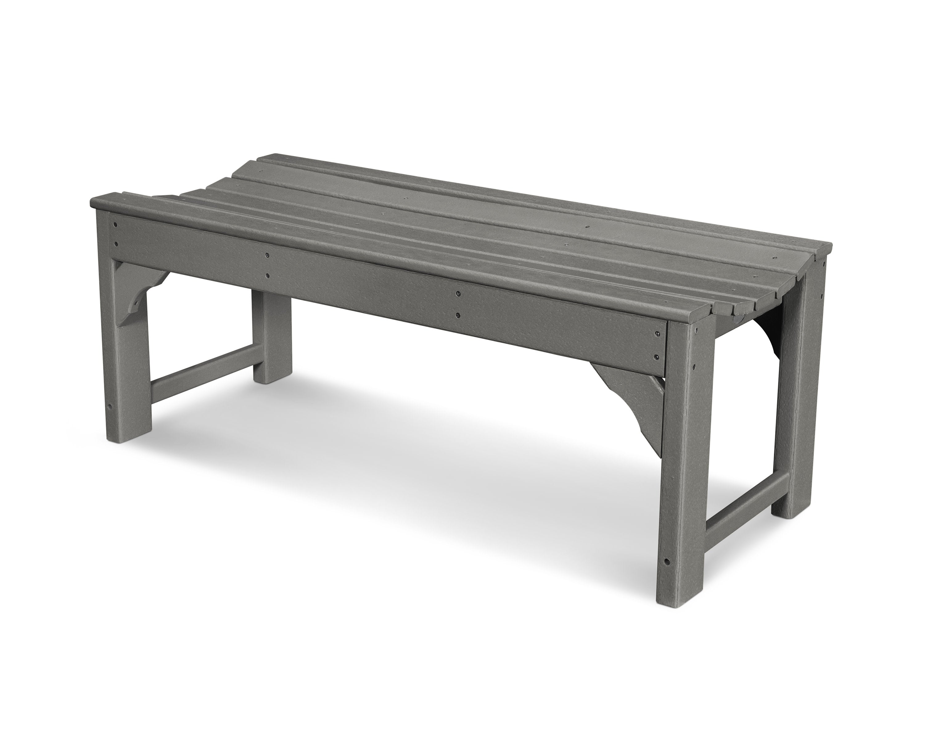 Traditional Garden 48" Backless Bench in Slate Grey
