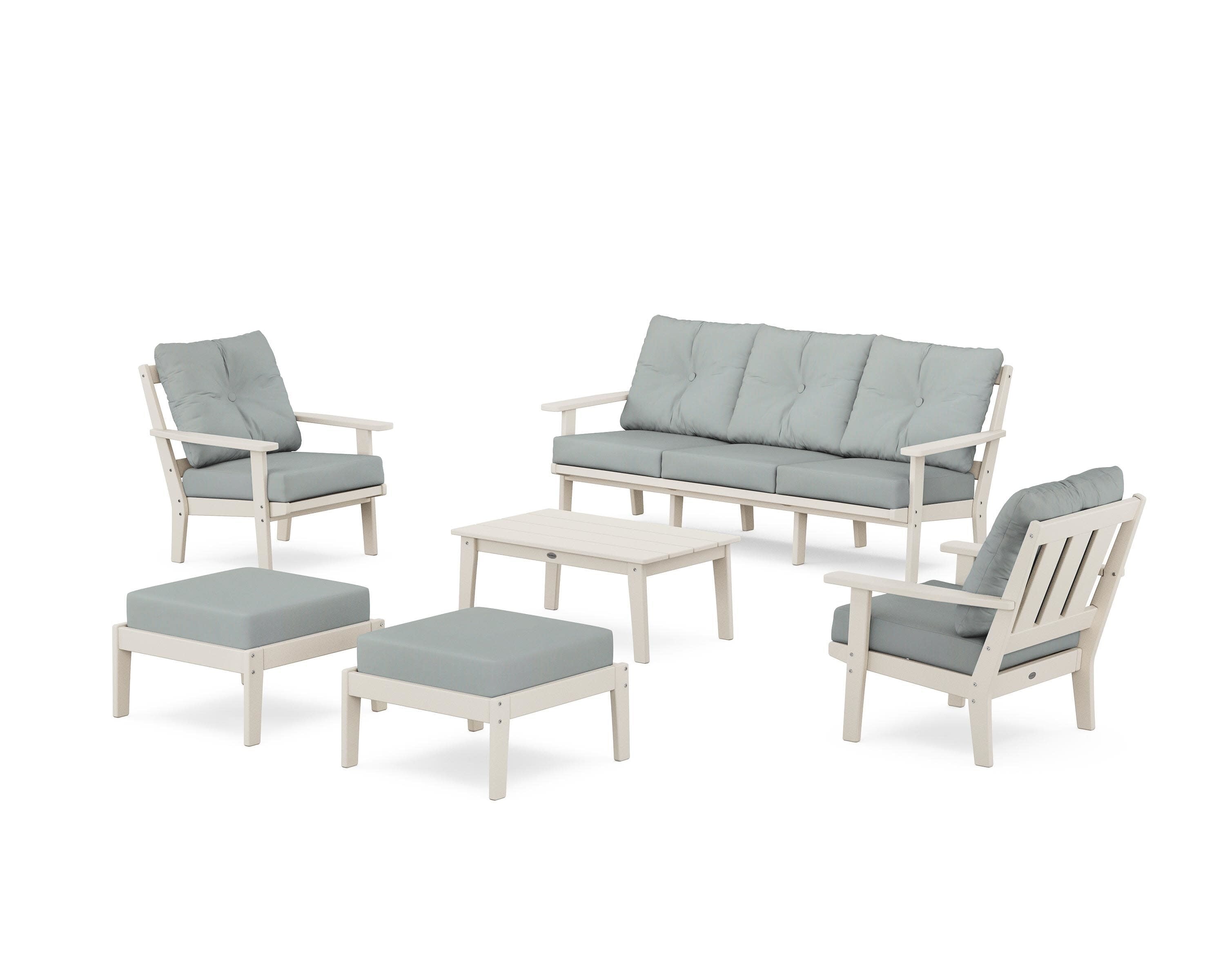 Oxford 6-Piece Lounge Sofa Set in Sand / Spa