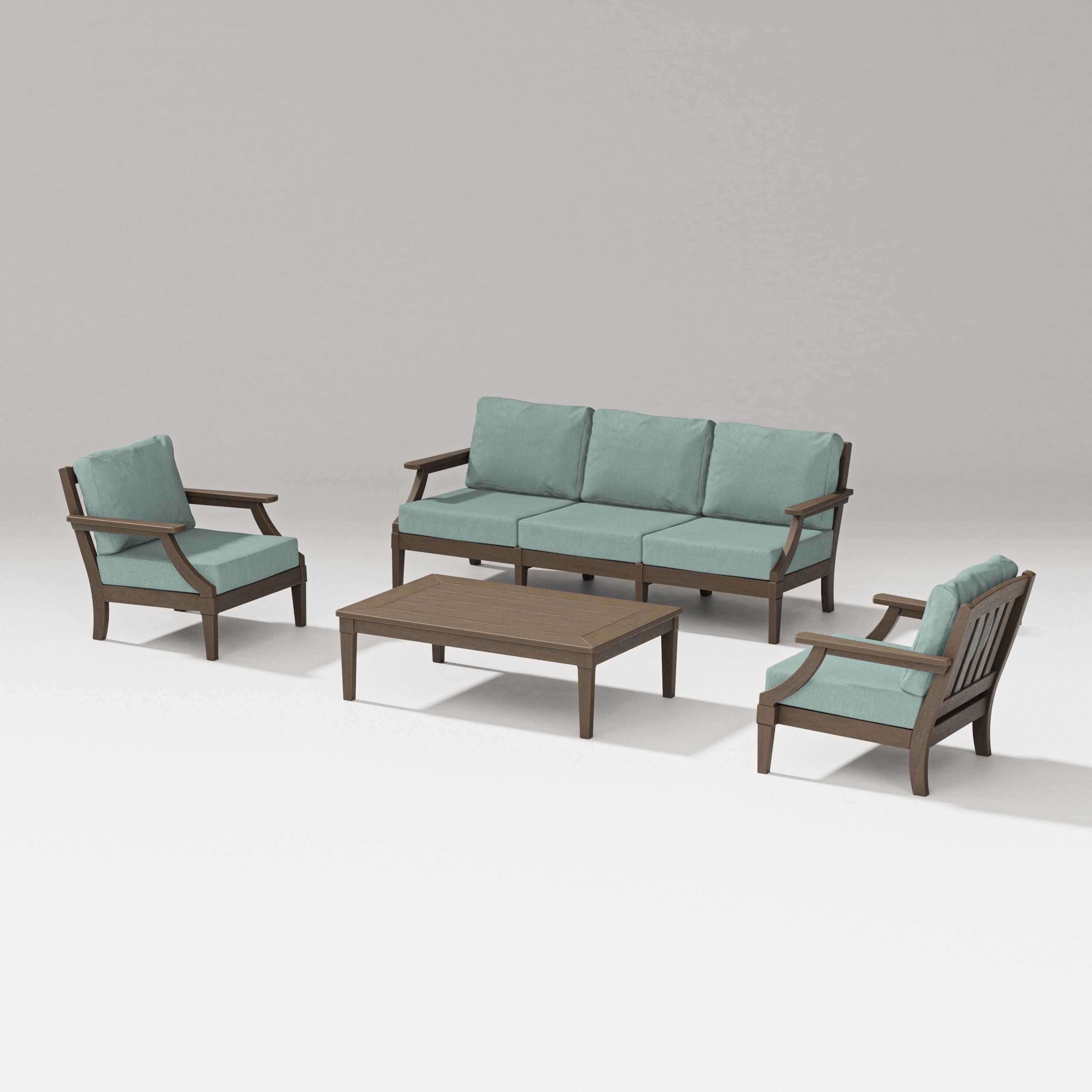Estate 4-Piece Lounge Sofa Set in Kona / Glacier Spa