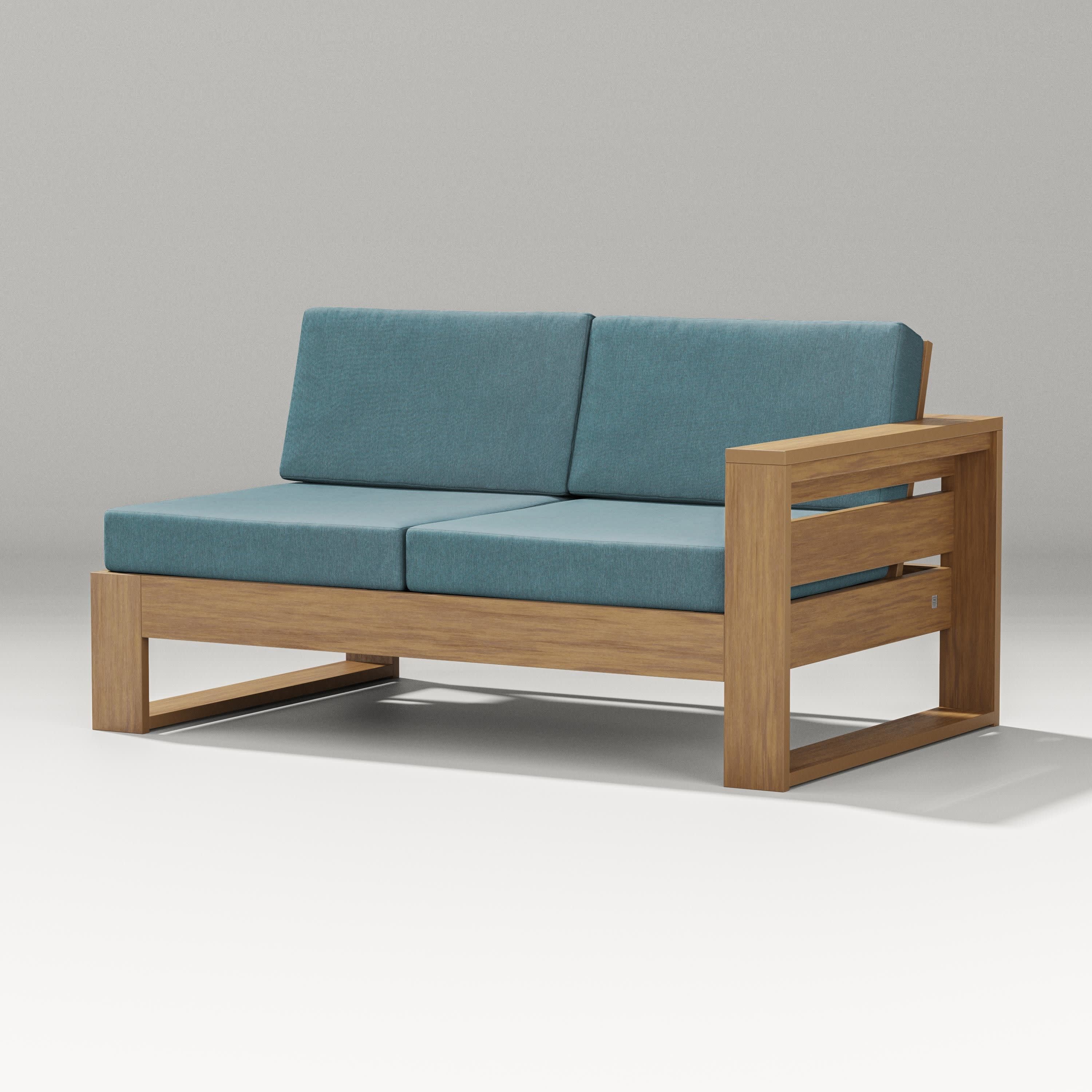 Latitude Modular Right Arm Loveseat in Natural / Ocean Teal