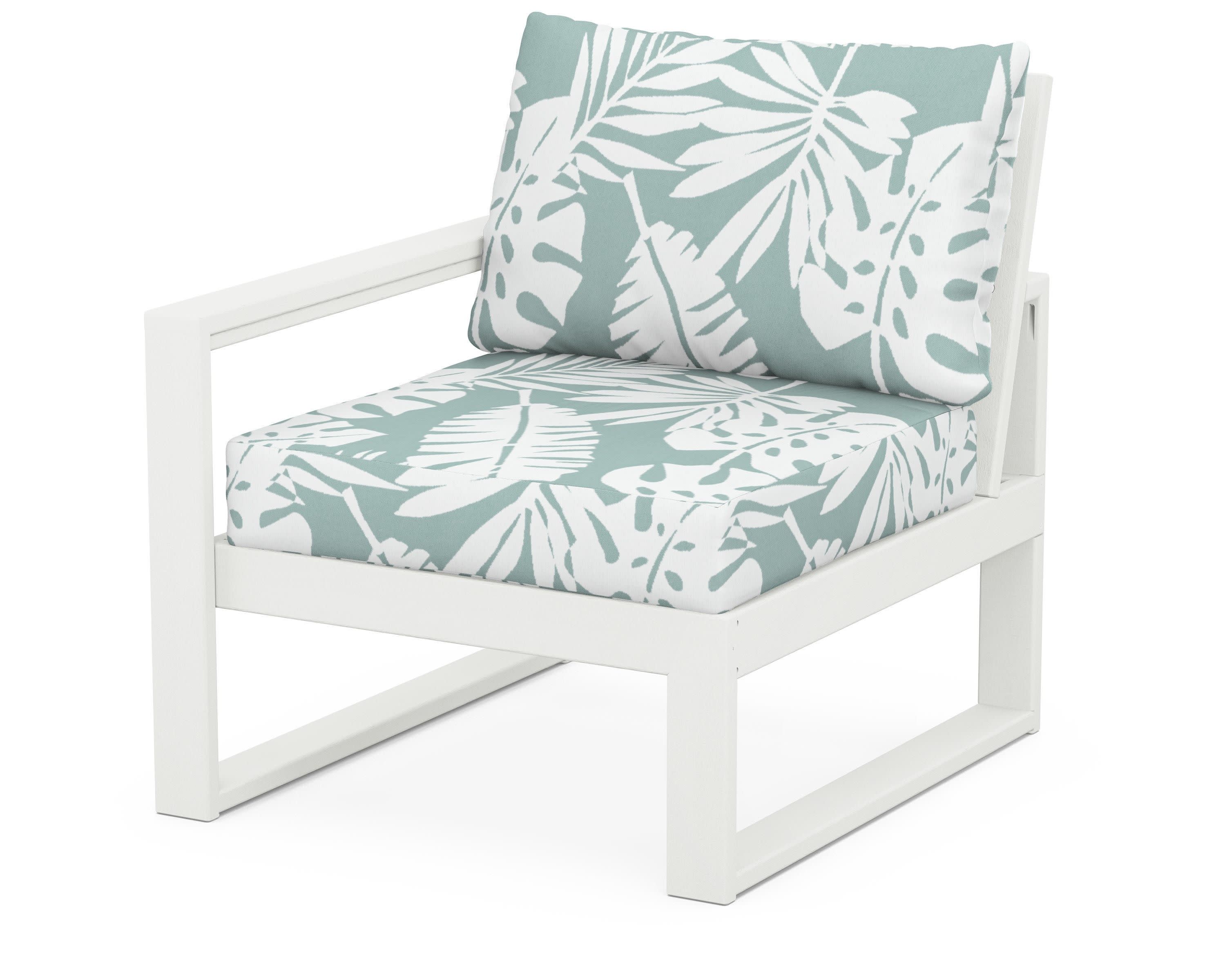 EDGE Modular Left Arm Chair in Vintage White / Leaf Glacier Spa