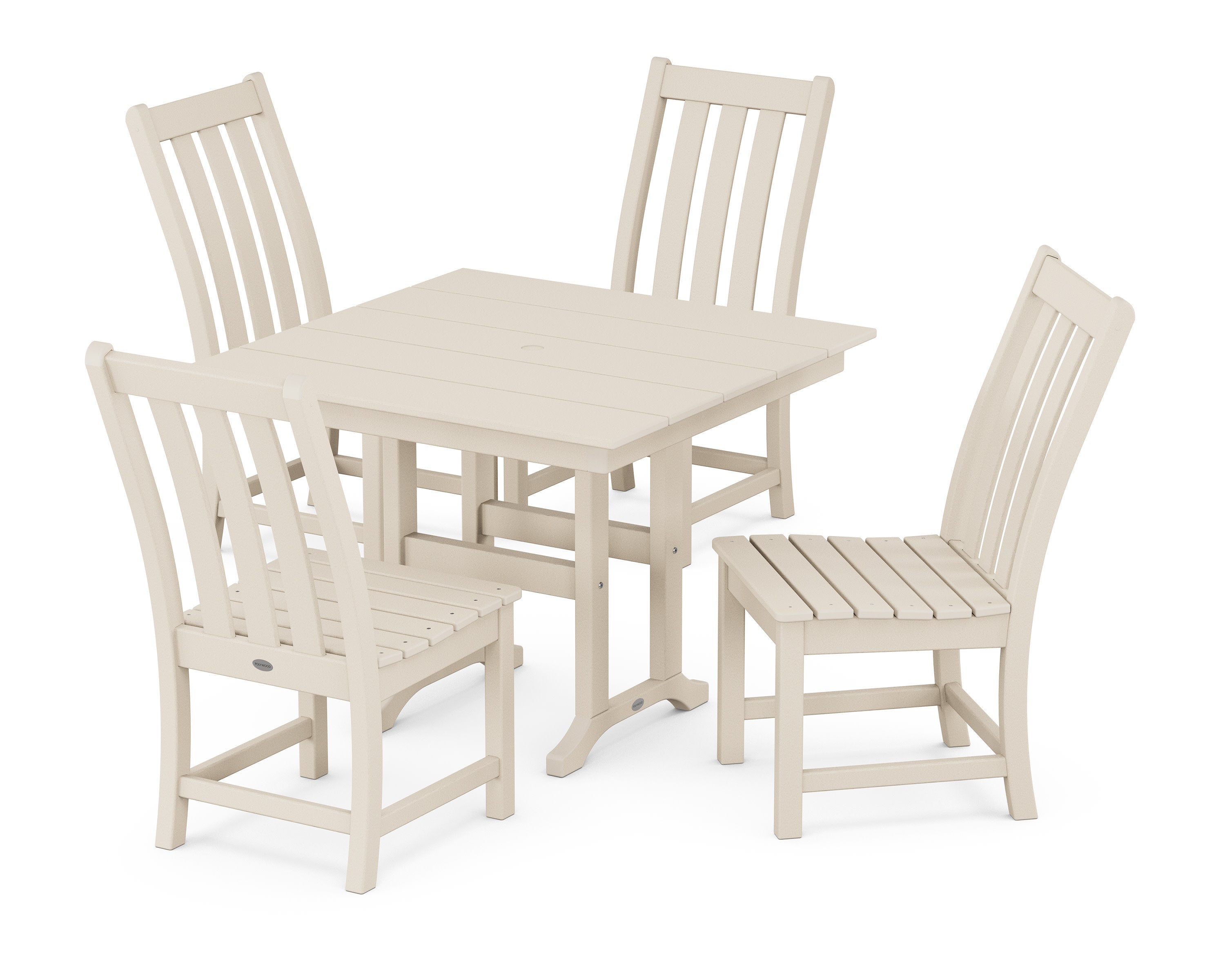Vineyard Side Chair 5-Piece Farmhouse Dining Set in Sand
