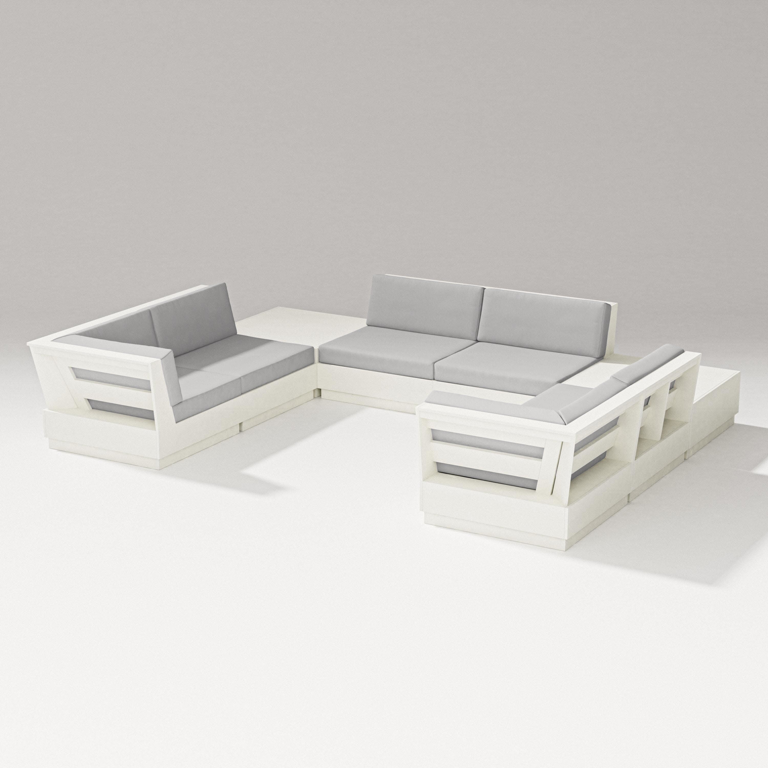Elevate 8-Piece U-Shaped Sectional in Vintage White / Diamond in the Rough