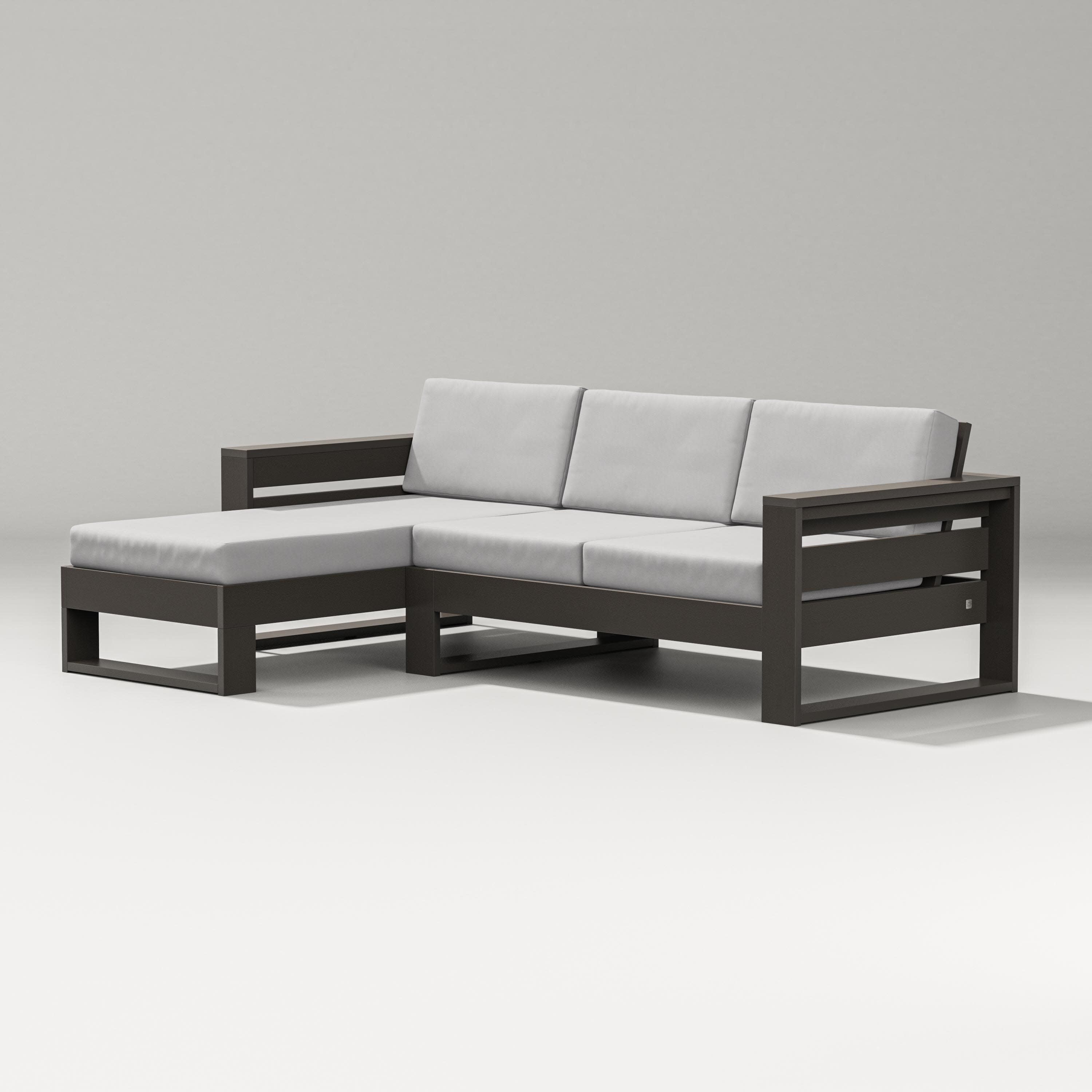 Latitude Left Chaise Sectional in Vintage Coffee / Diamond in the Rough