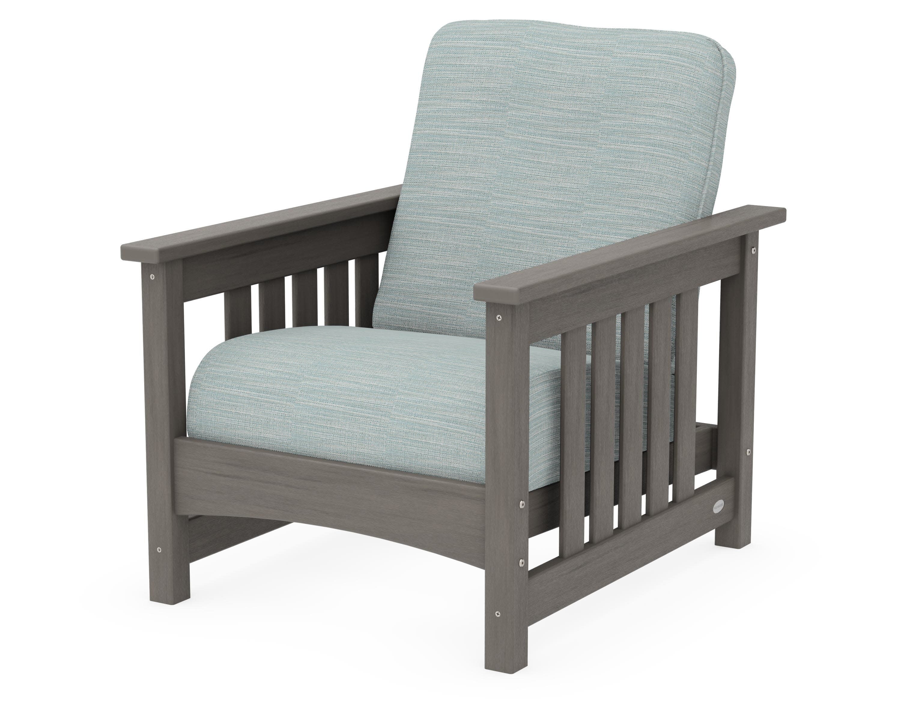 Club Mission Chair in Driftwood / Soothe Mist