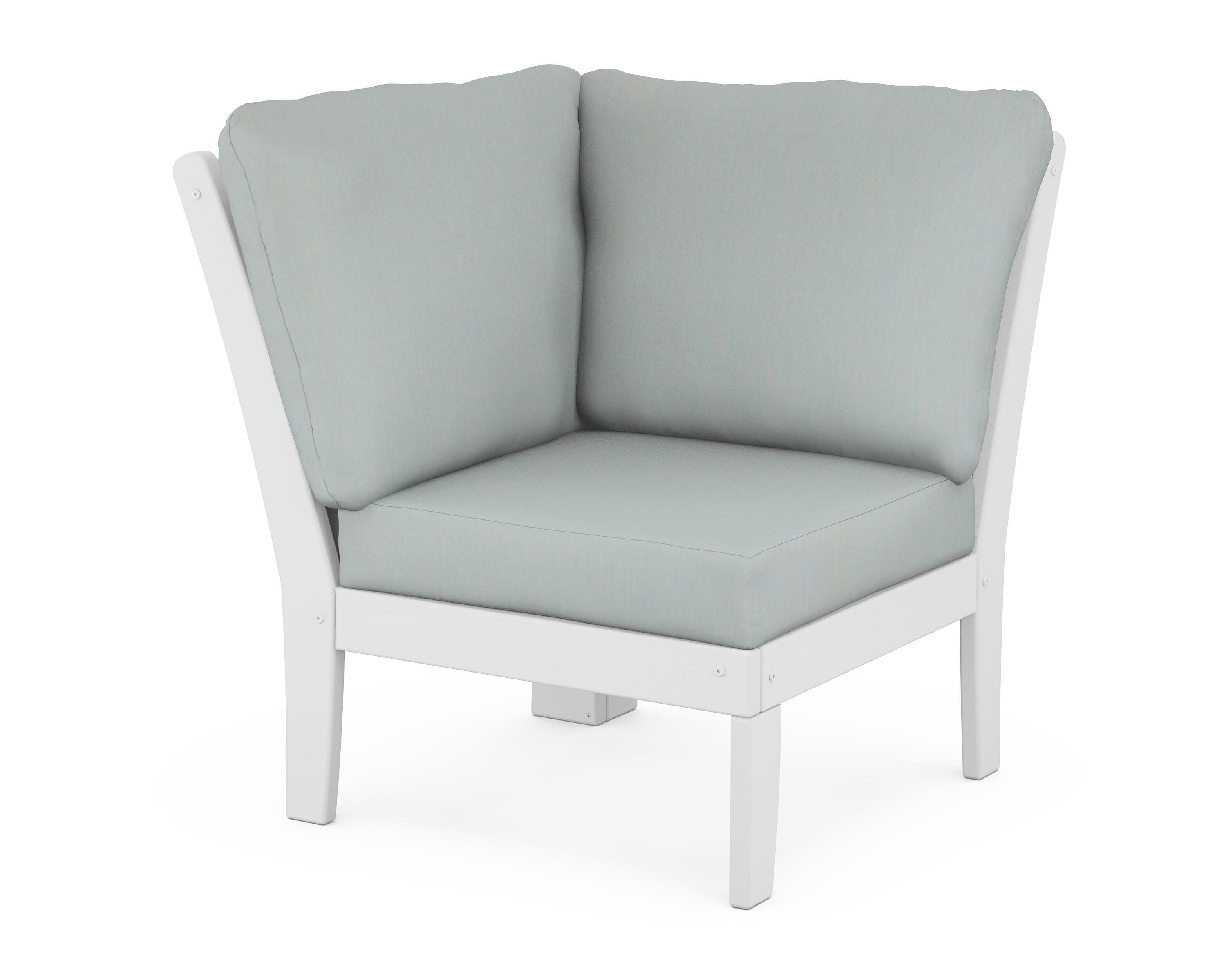 Braxton Modular Corner Chair in White / Spa