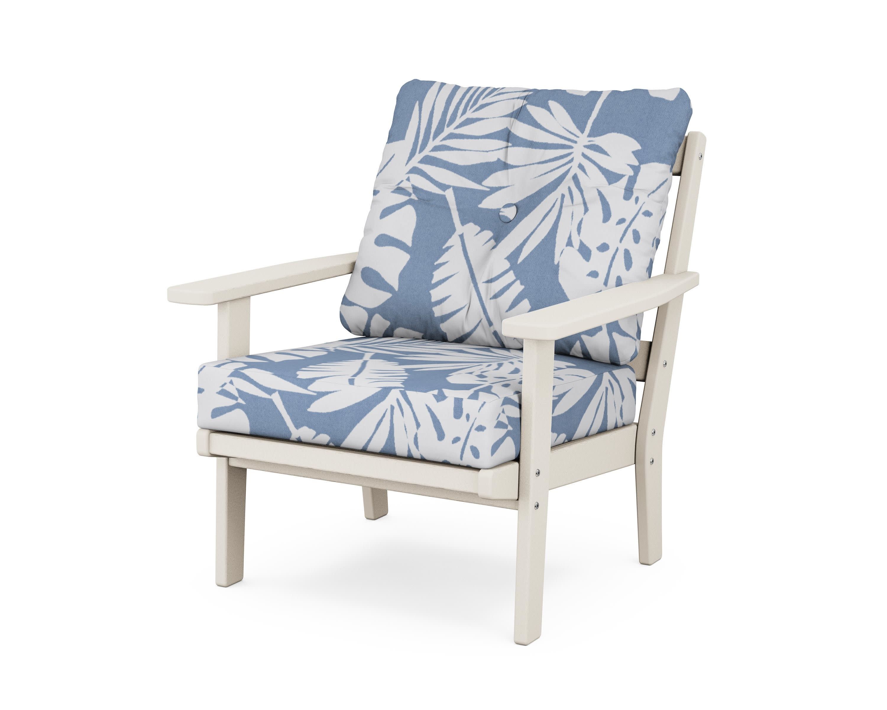 Oxford Deep Seating Chair in Sand / Leaf Sky Blue