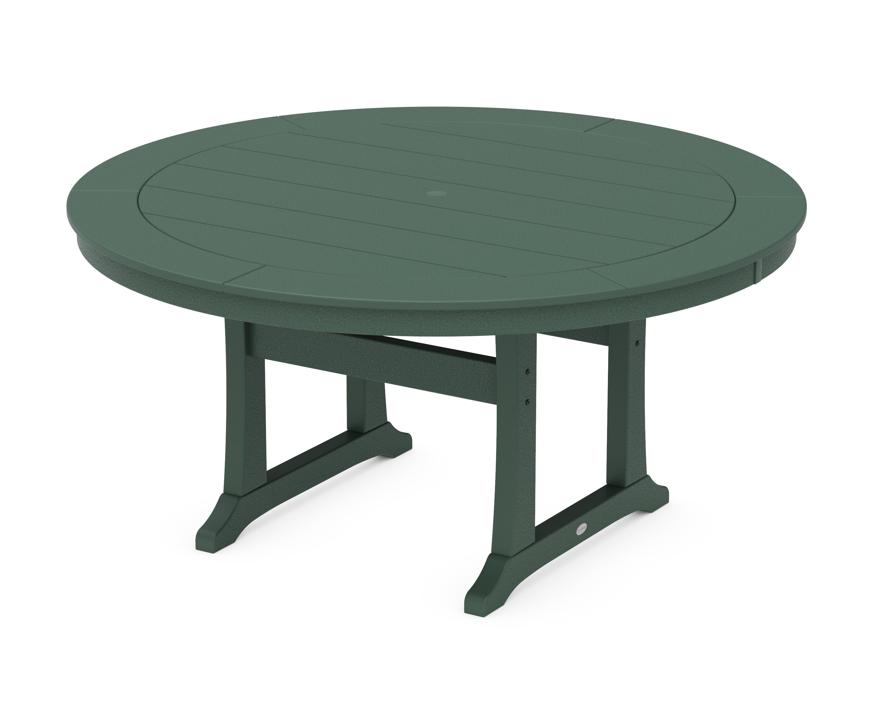 Nautical Trestle 60" Round Dining Table in Green