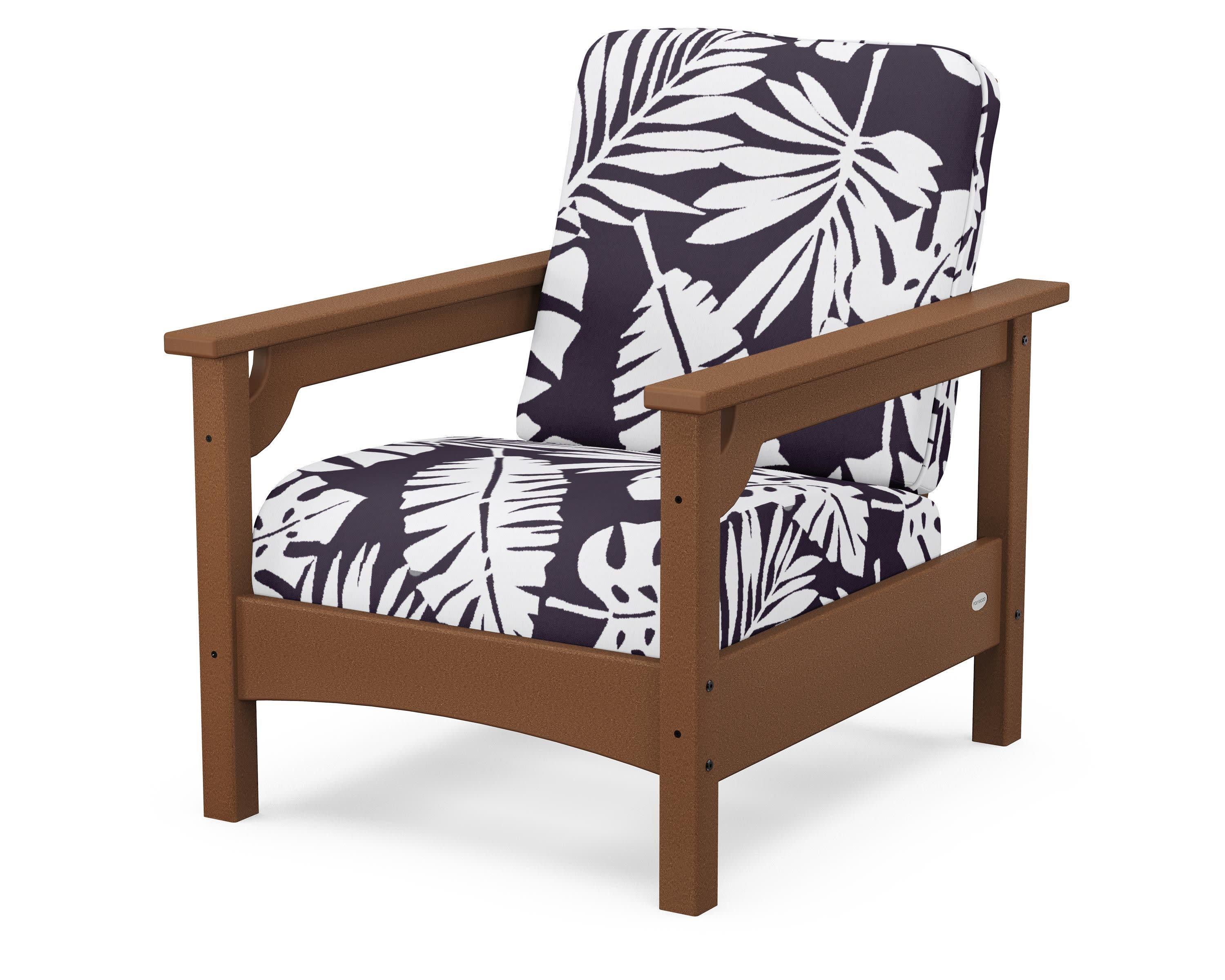 Club Chair in Teak / Leaf Navy