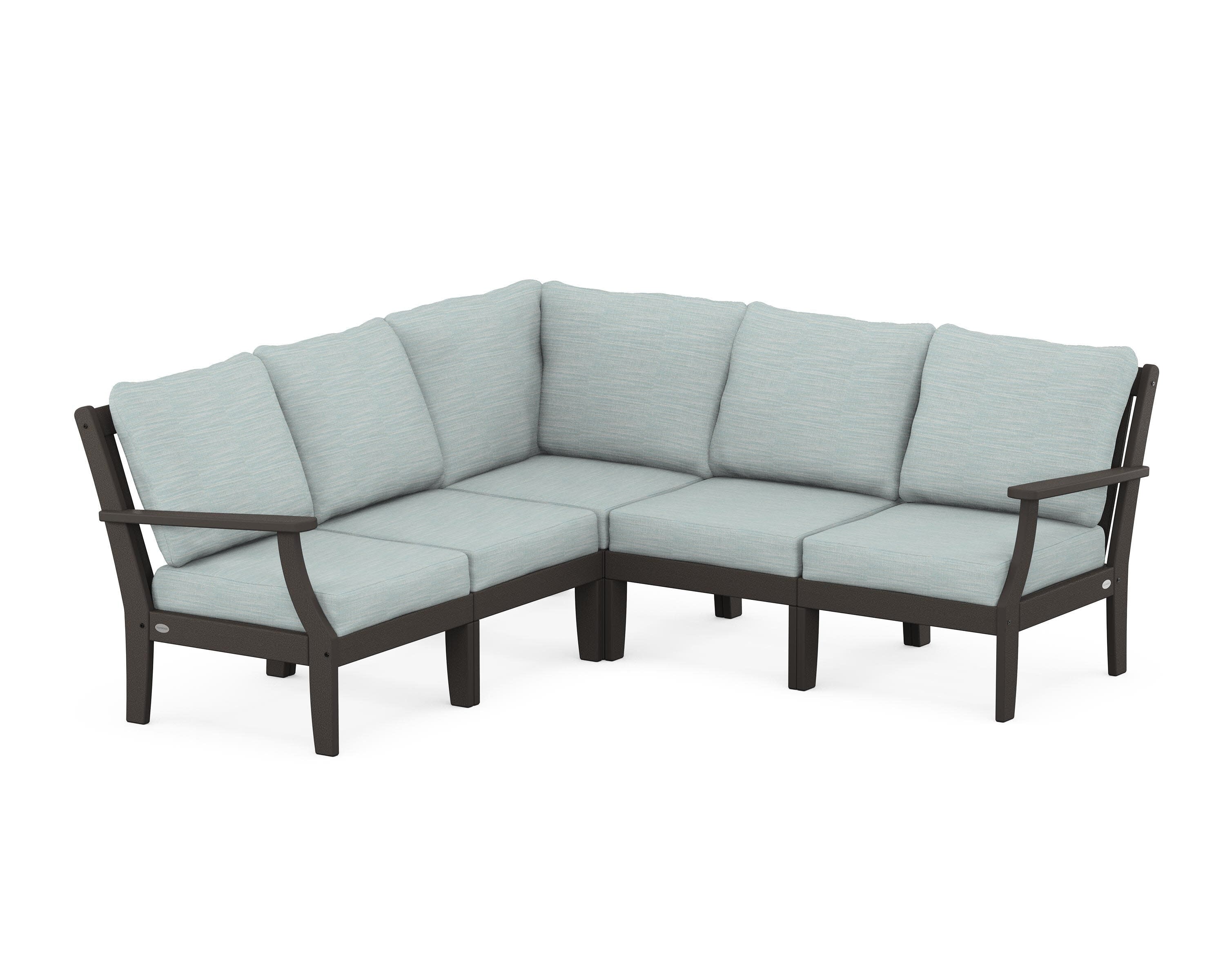 Braxton Modular 5-Piece Deep Seating Set in Vintage Coffee / Soothe Mist