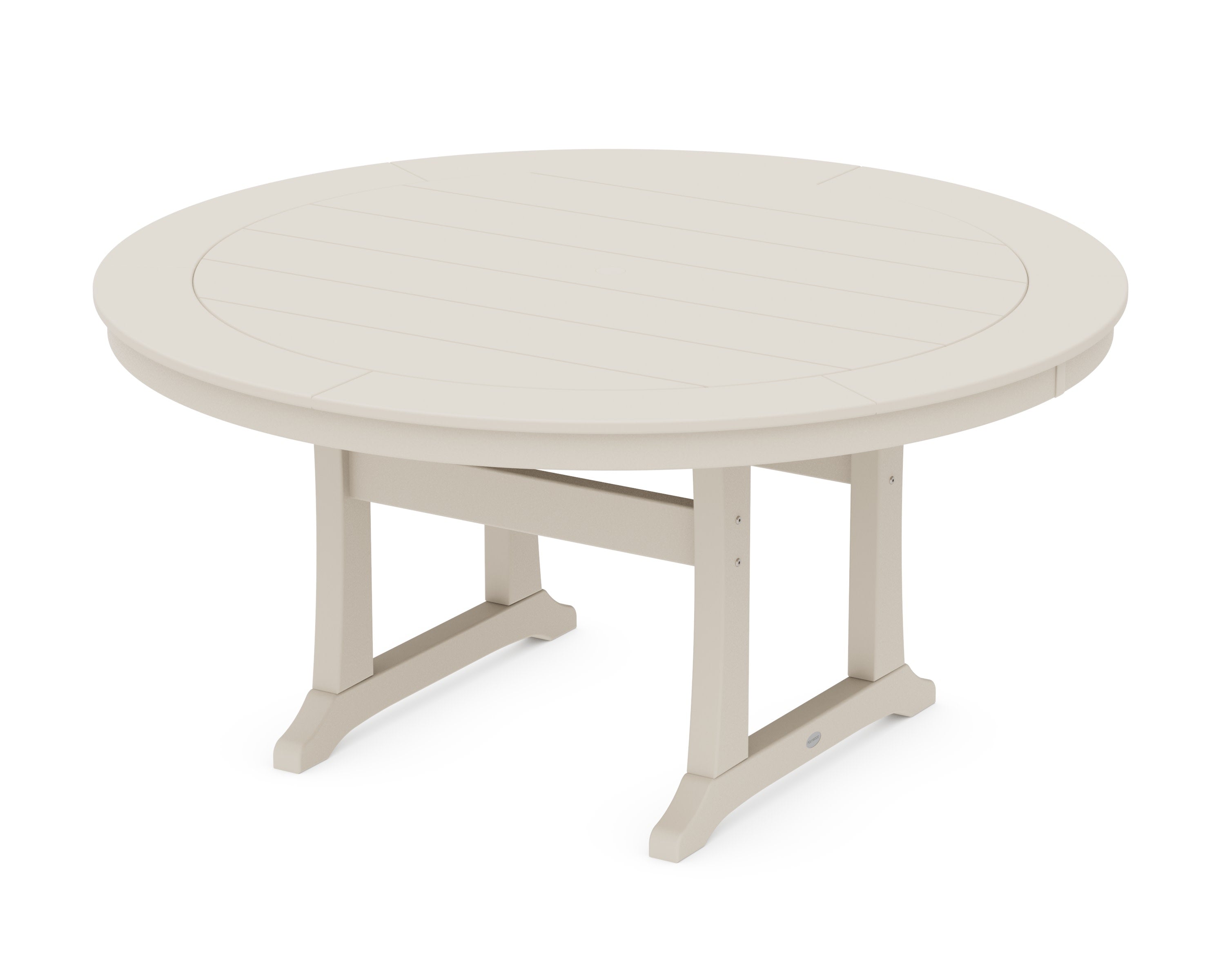 Nautical Trestle 60" Round Dining Table in Sand