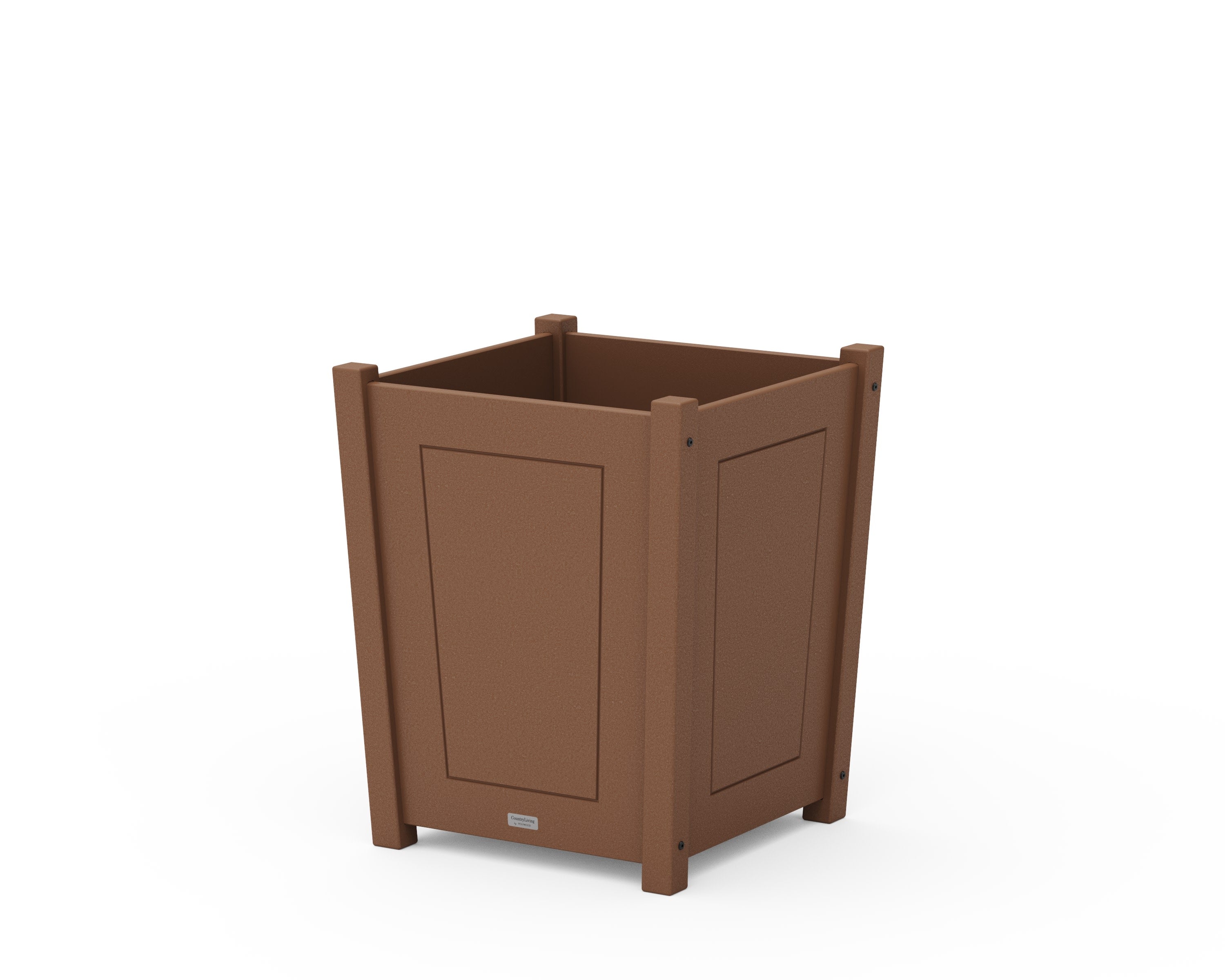 Country Living Large Tapered Square Short Planter Box in Teak