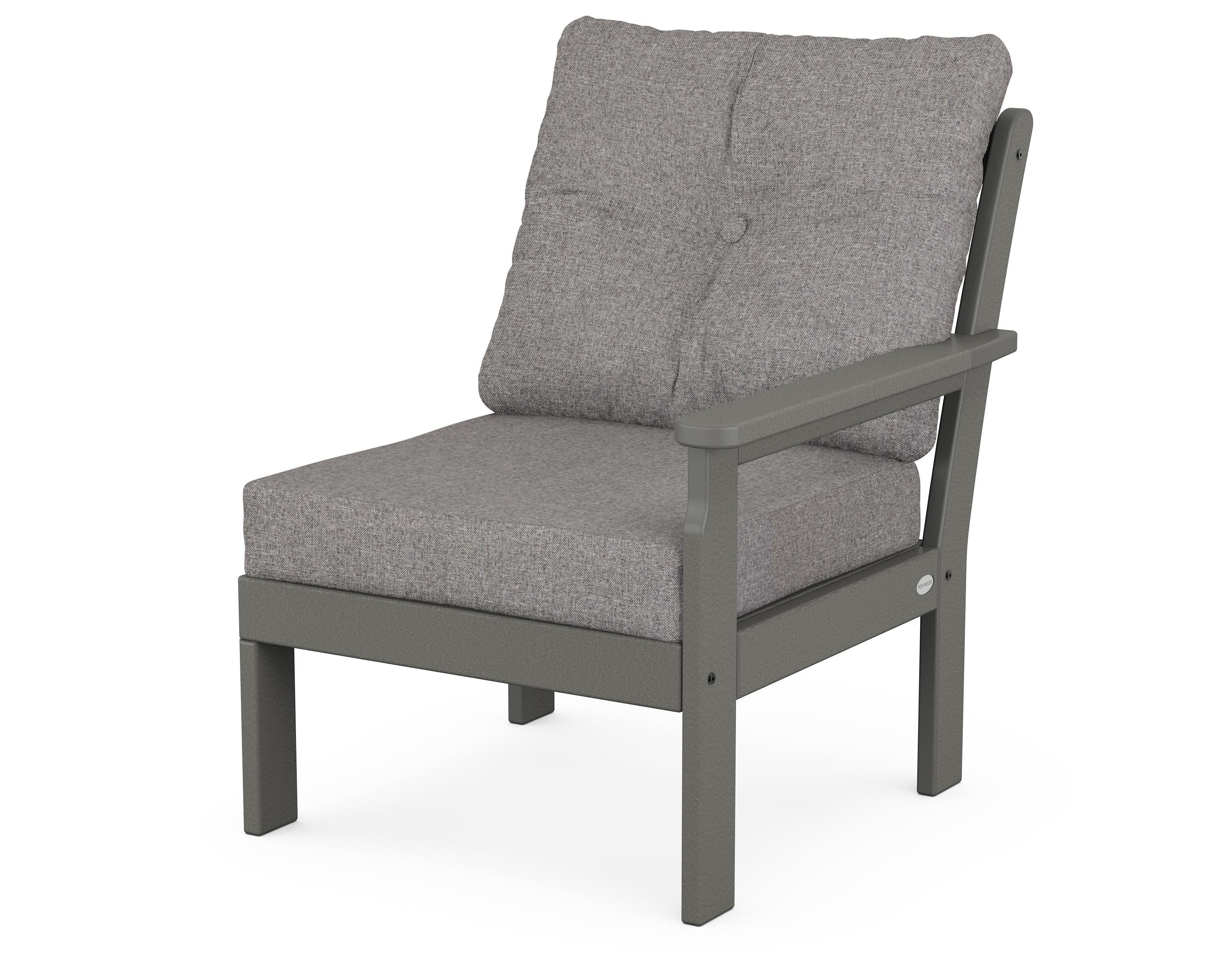 Vineyard Modular Right Arm Chair in Slate Grey / Grey Mist