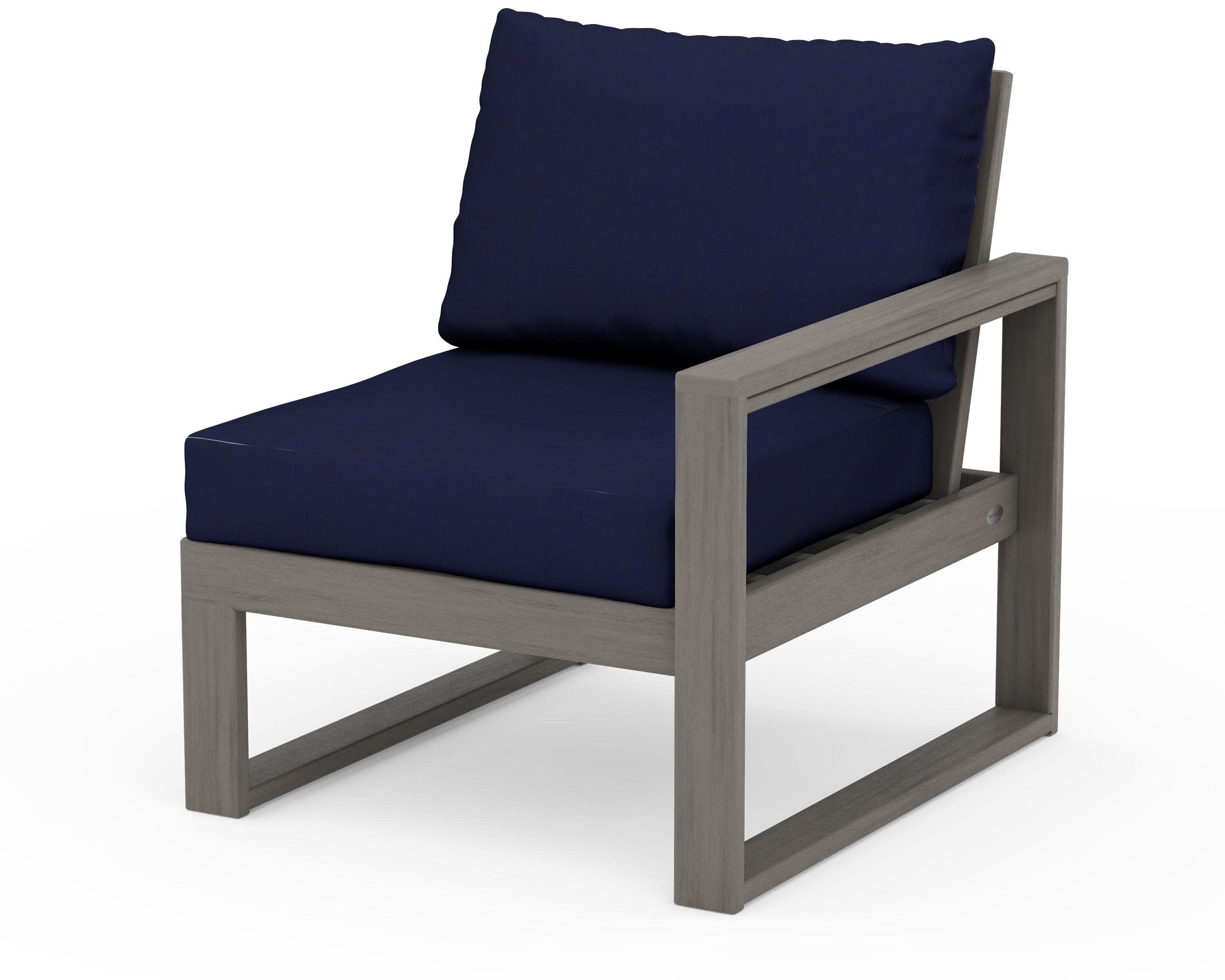 EDGE Modular Right Arm Chair in Driftwood / Navy