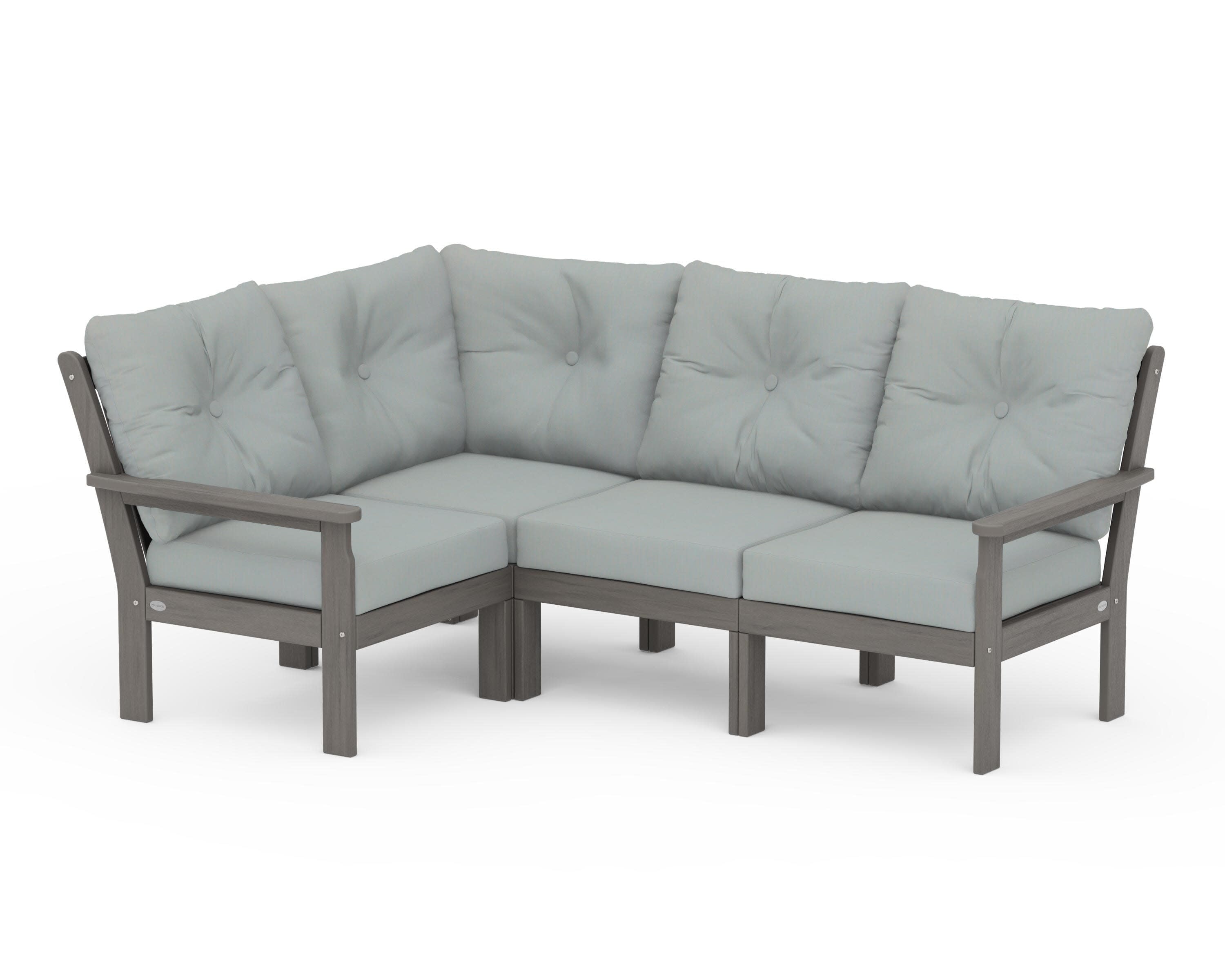 Vineyard 4-Piece Sectional in Driftwood / Spa