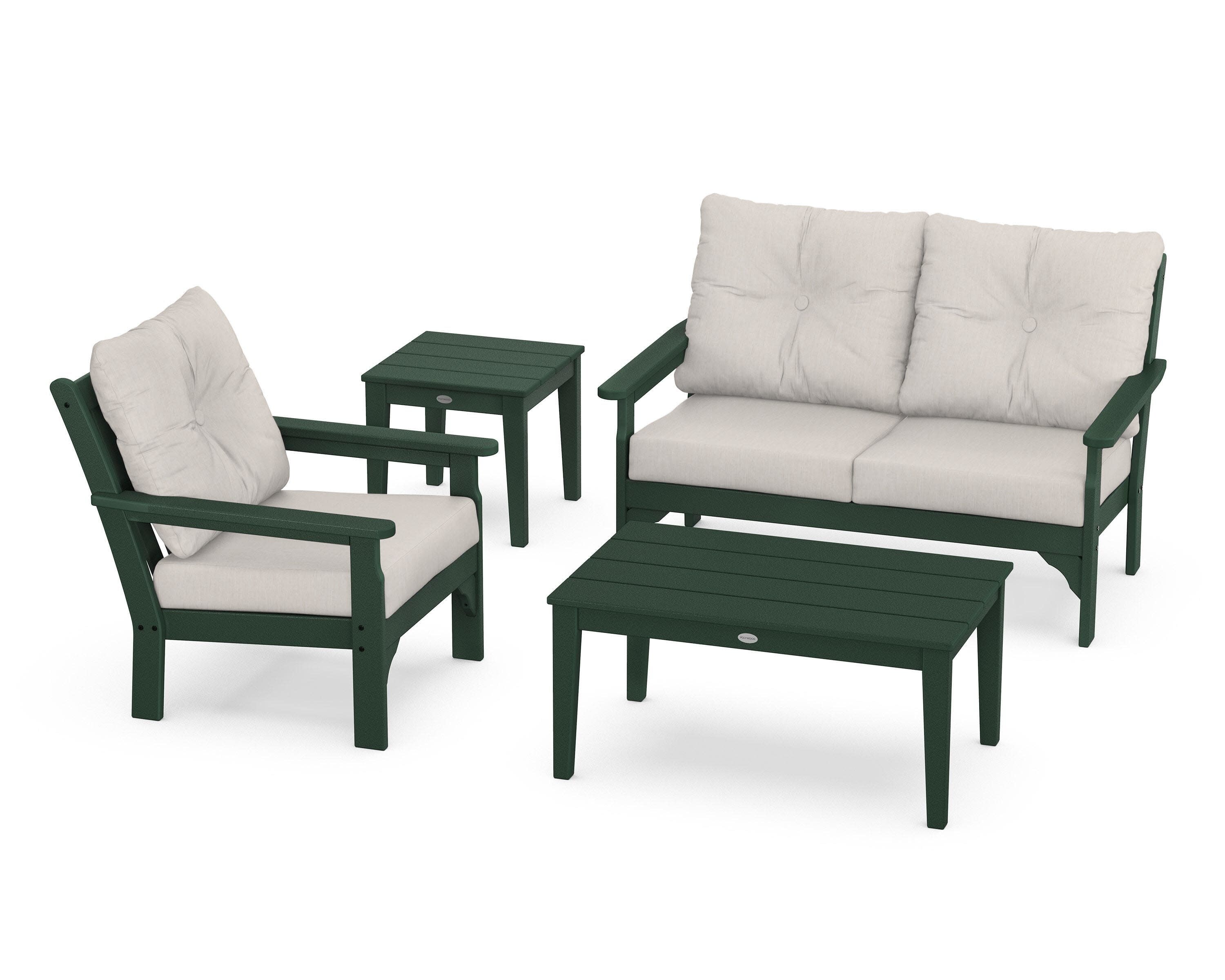 Vineyard 4-Piece Deep Seating Set in Green / Cast Ash