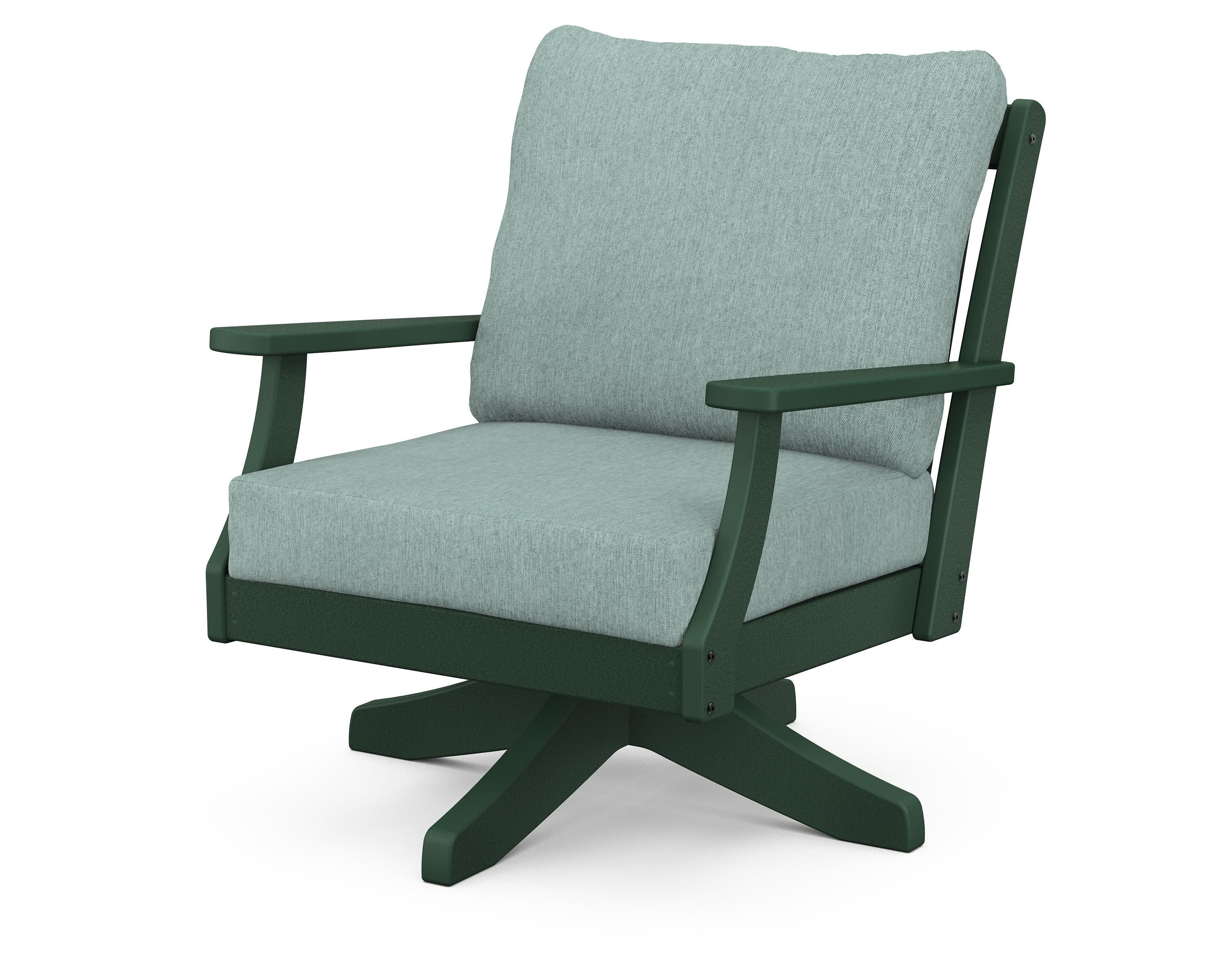 Braxton Deep Seating Swivel Chair in Green / Glacier Spa