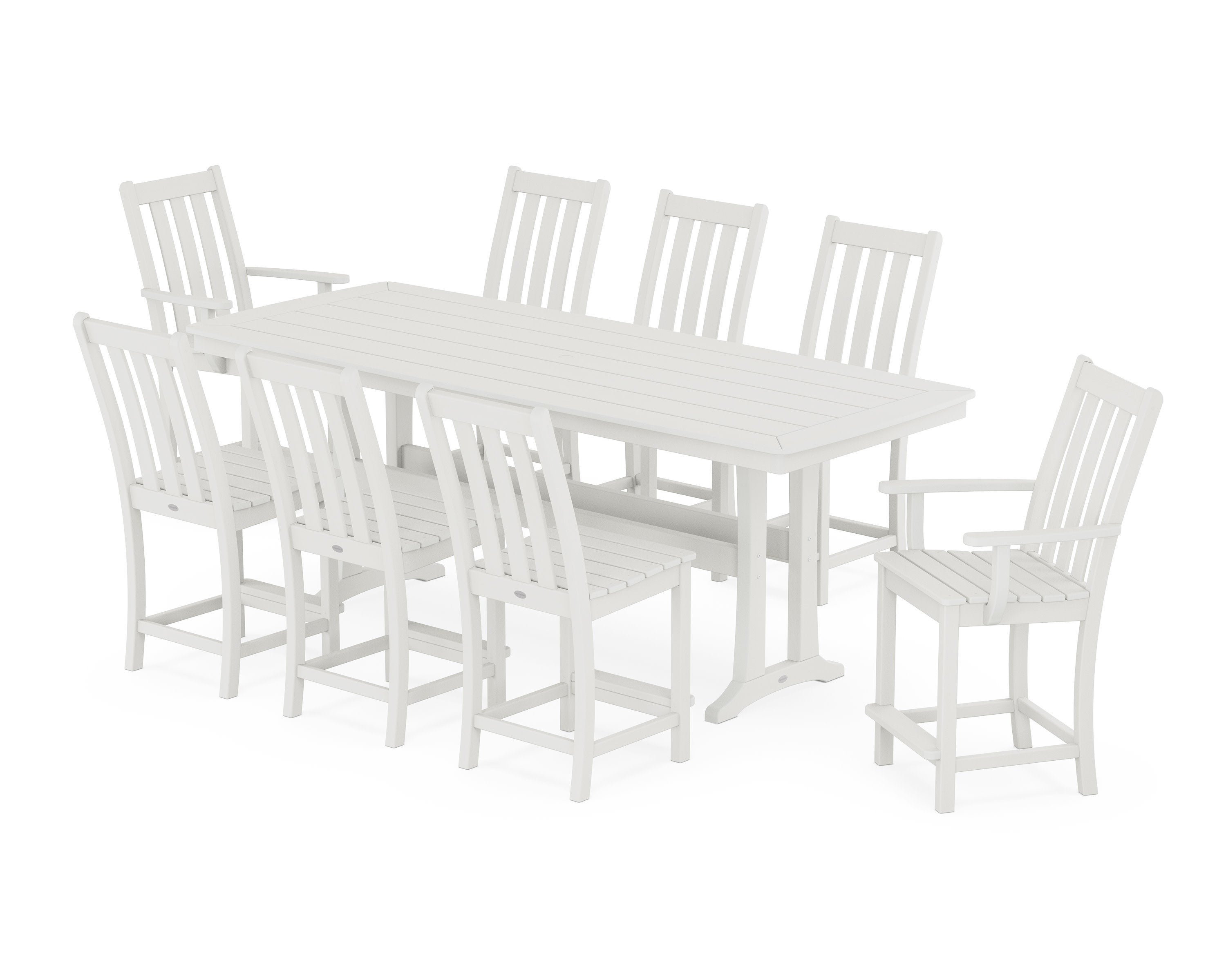 Vineyard 9-Piece Counter Set with Trestle Legs in Vintage White