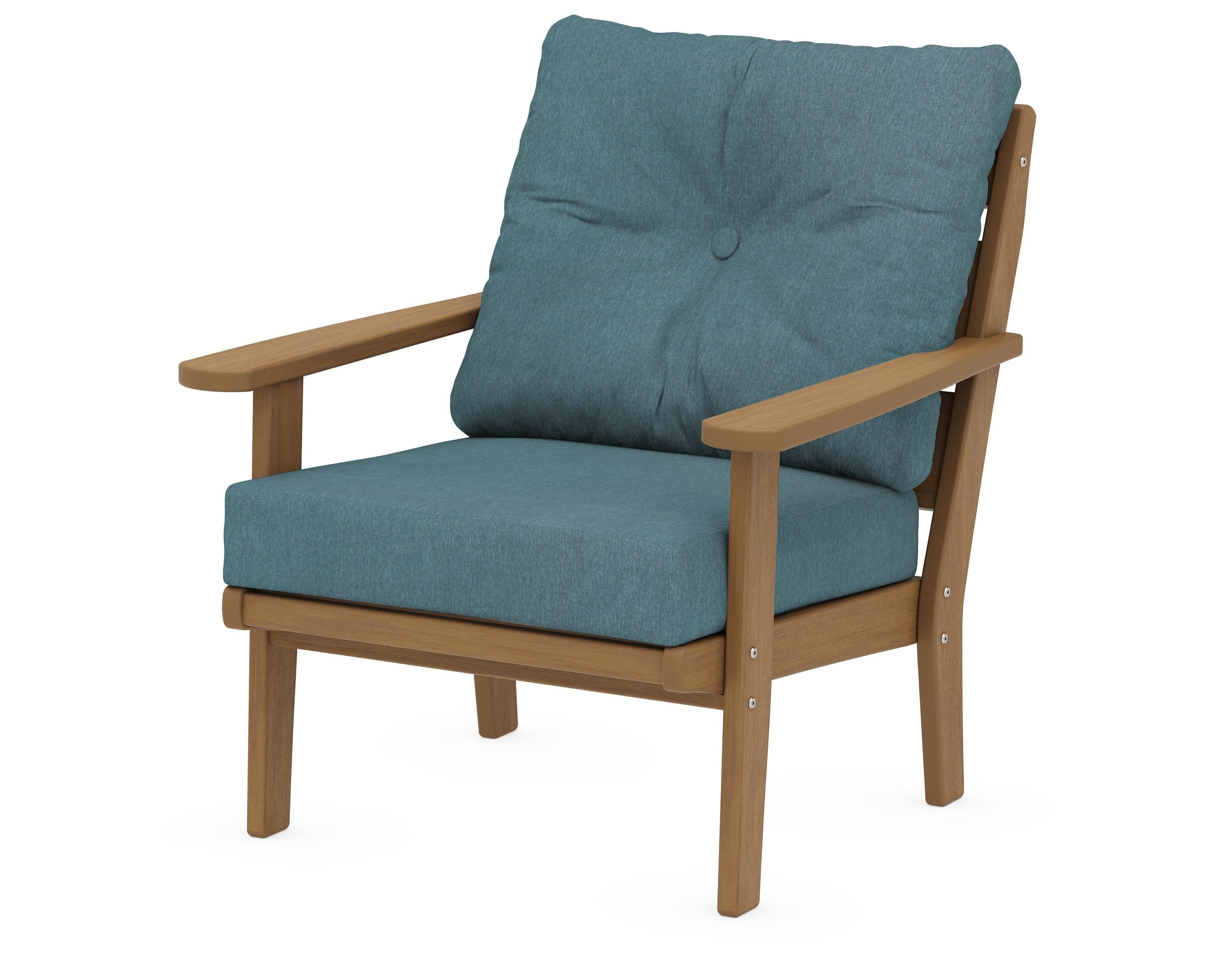 Lakeside Deep Seating Chair in Natural / Ocean Teal