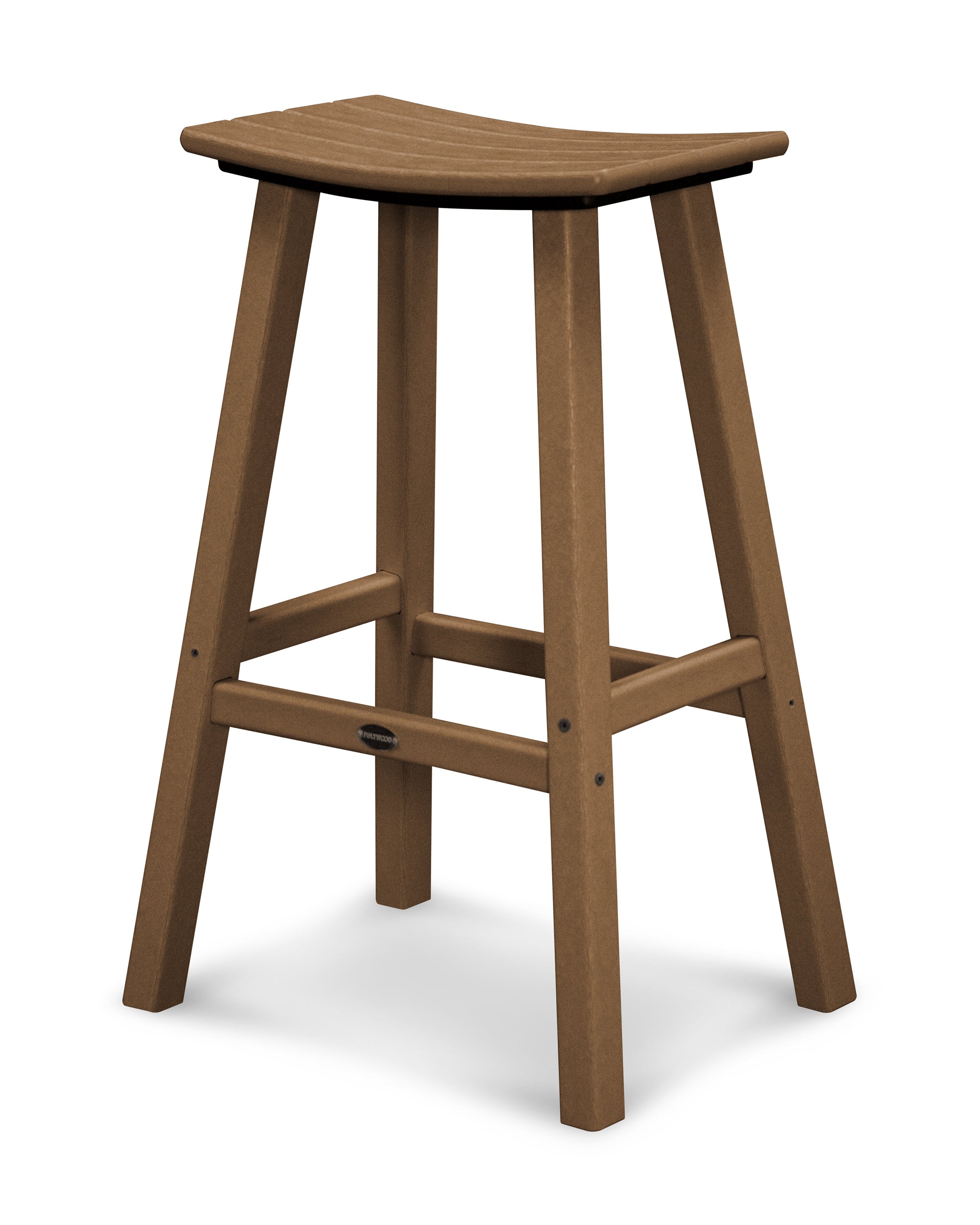 Traditional 30" Saddle Bar Stool in Teak
