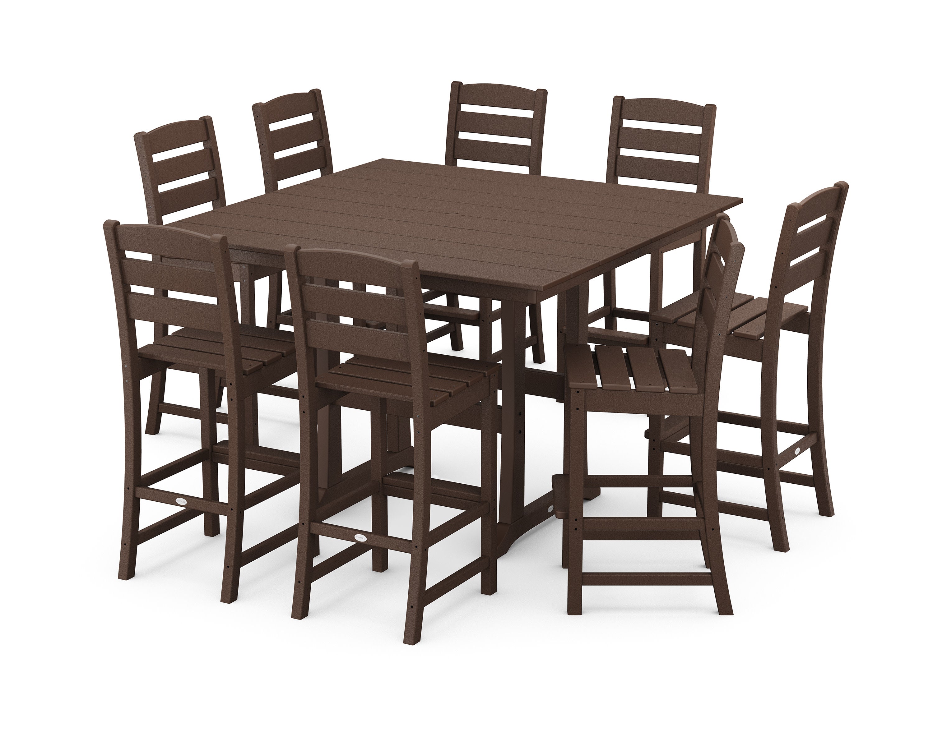 Lakeside 9-Piece Bar Side Chair Set in Mahogany