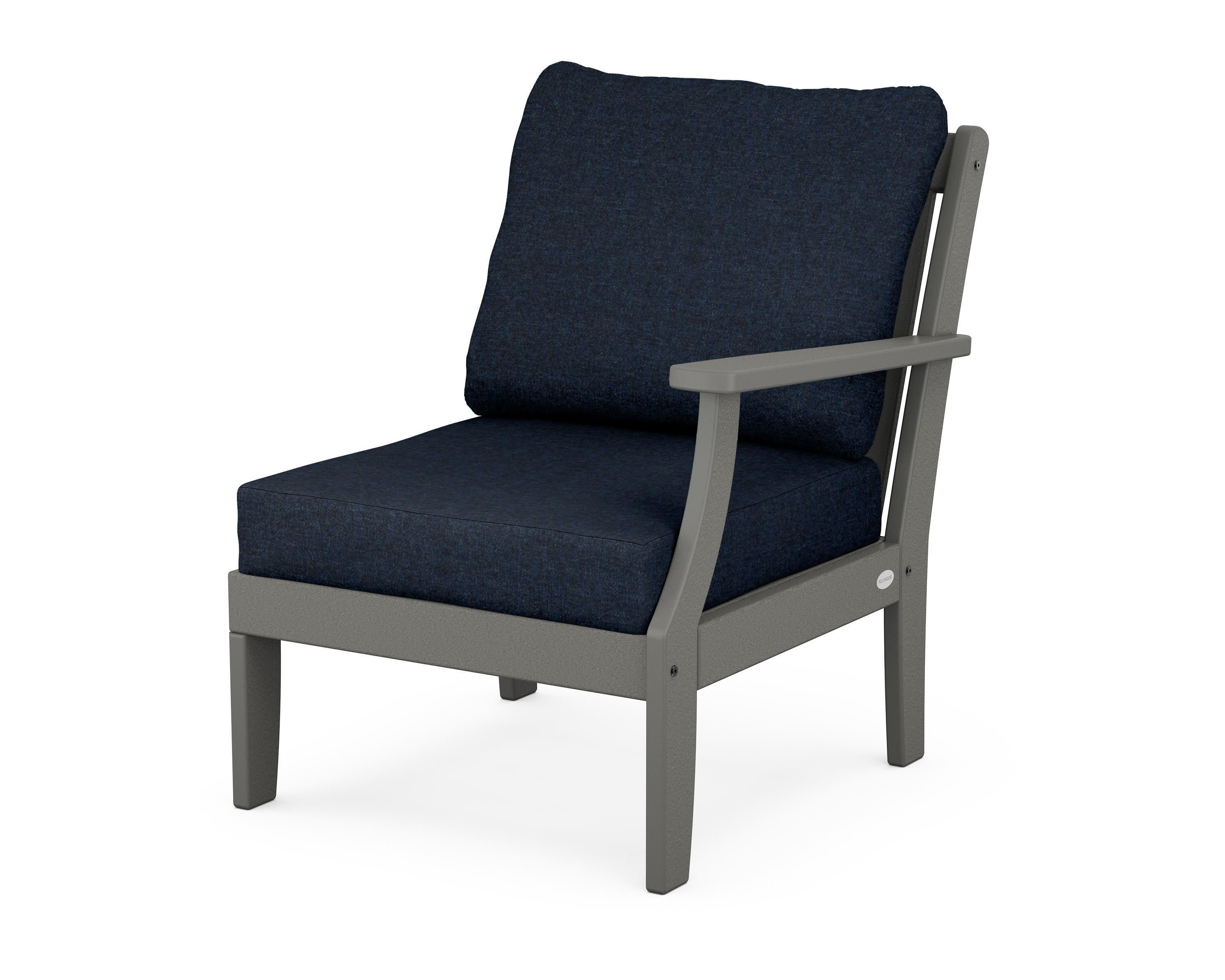 Braxton Modular Right Arm Chair in Slate Grey / Marine Indigo