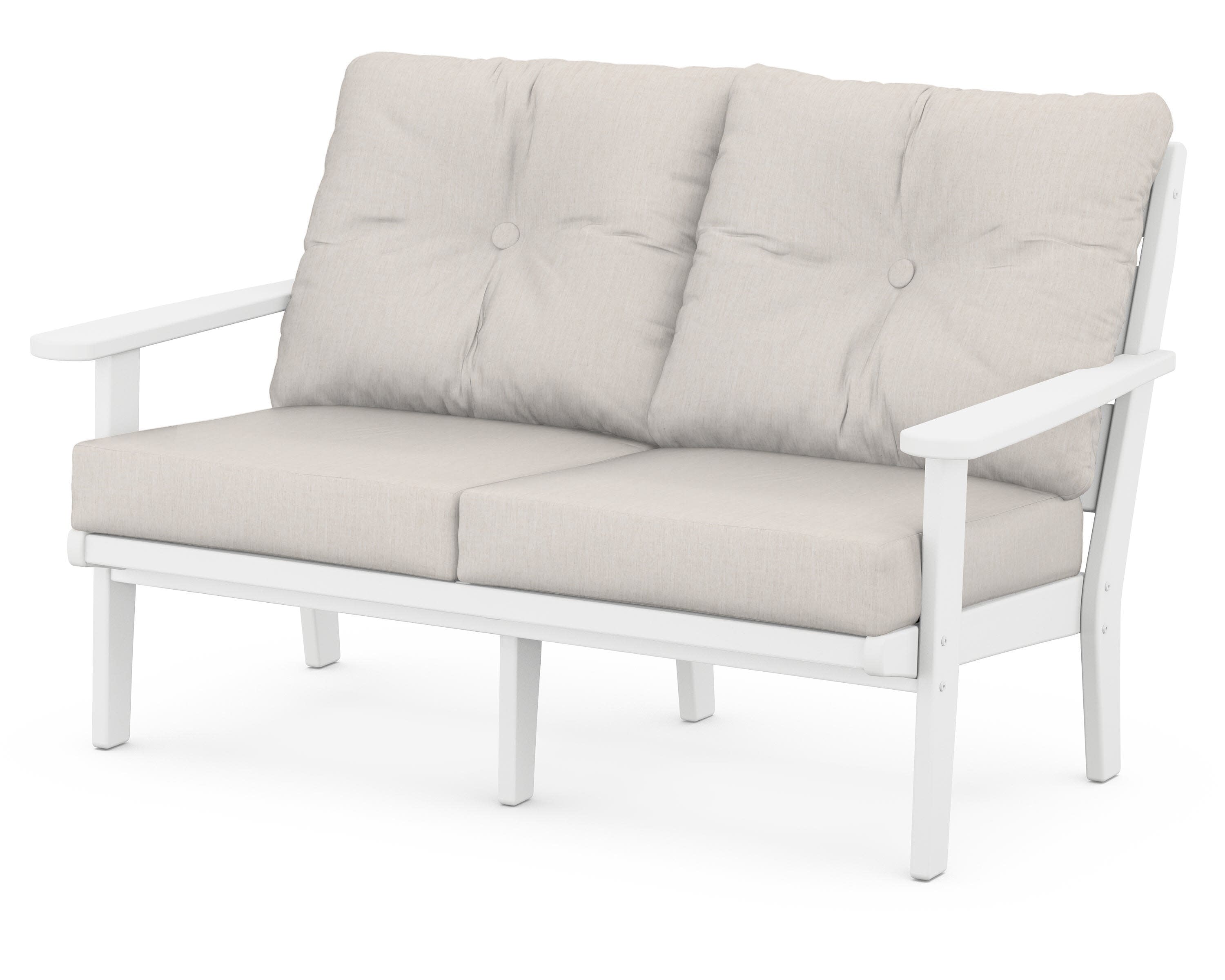 Lakeside Deep Seating Loveseat in White / Cast Ash