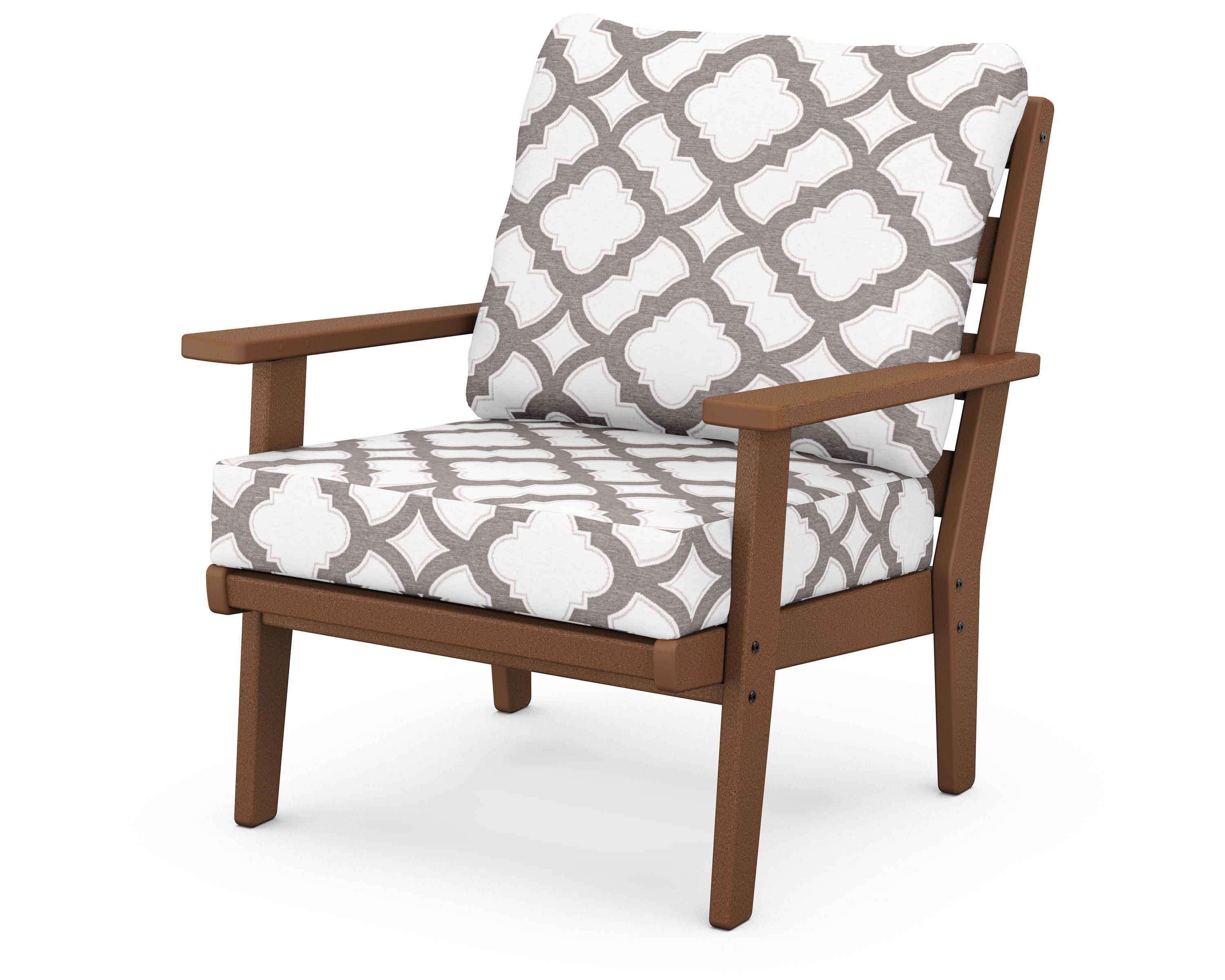 Grant Park Deep Seating Chair in Teak / Trellis Grey Mist