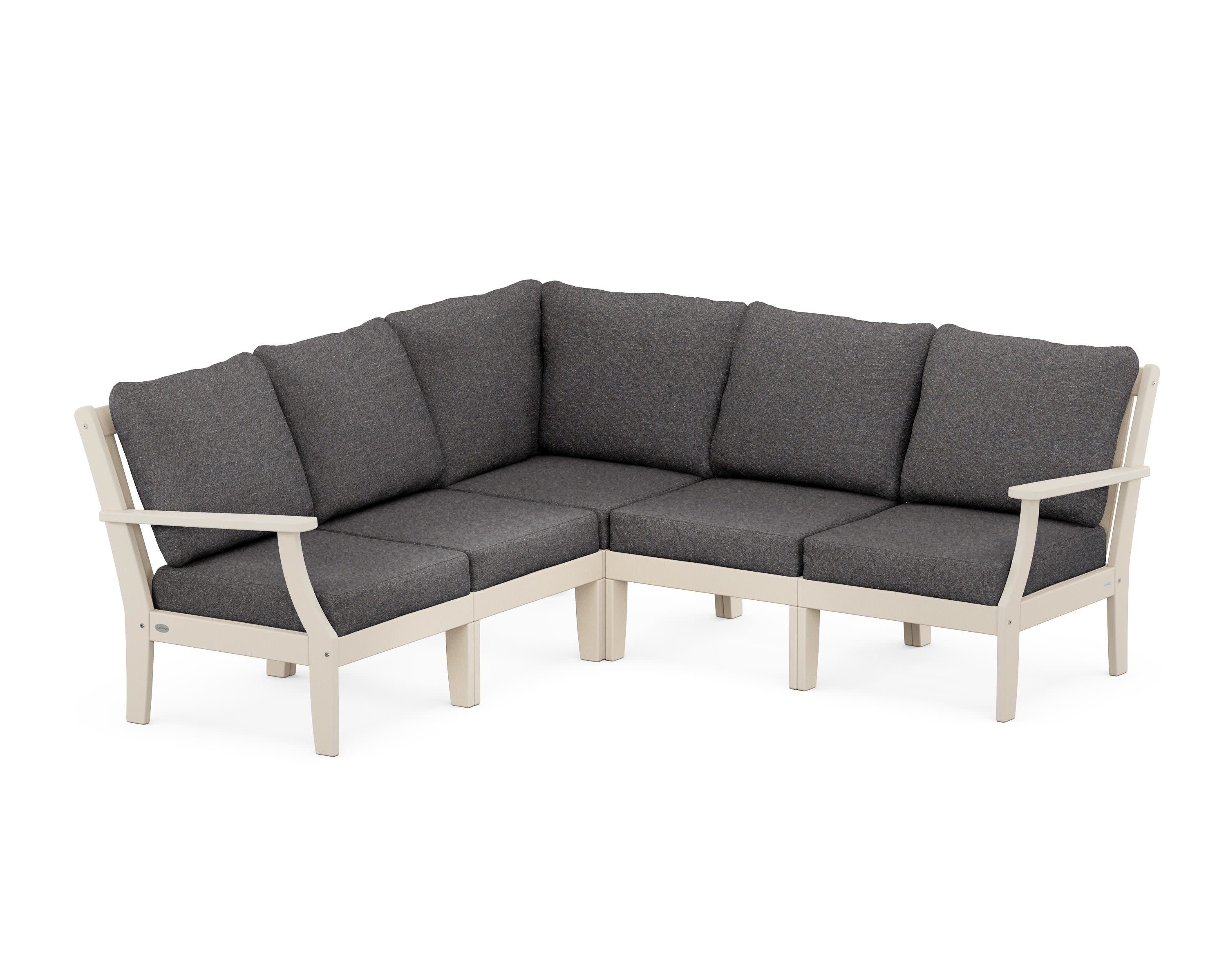Braxton Modular 5-Piece Deep Seating Set in Sand / Ash Charcoal