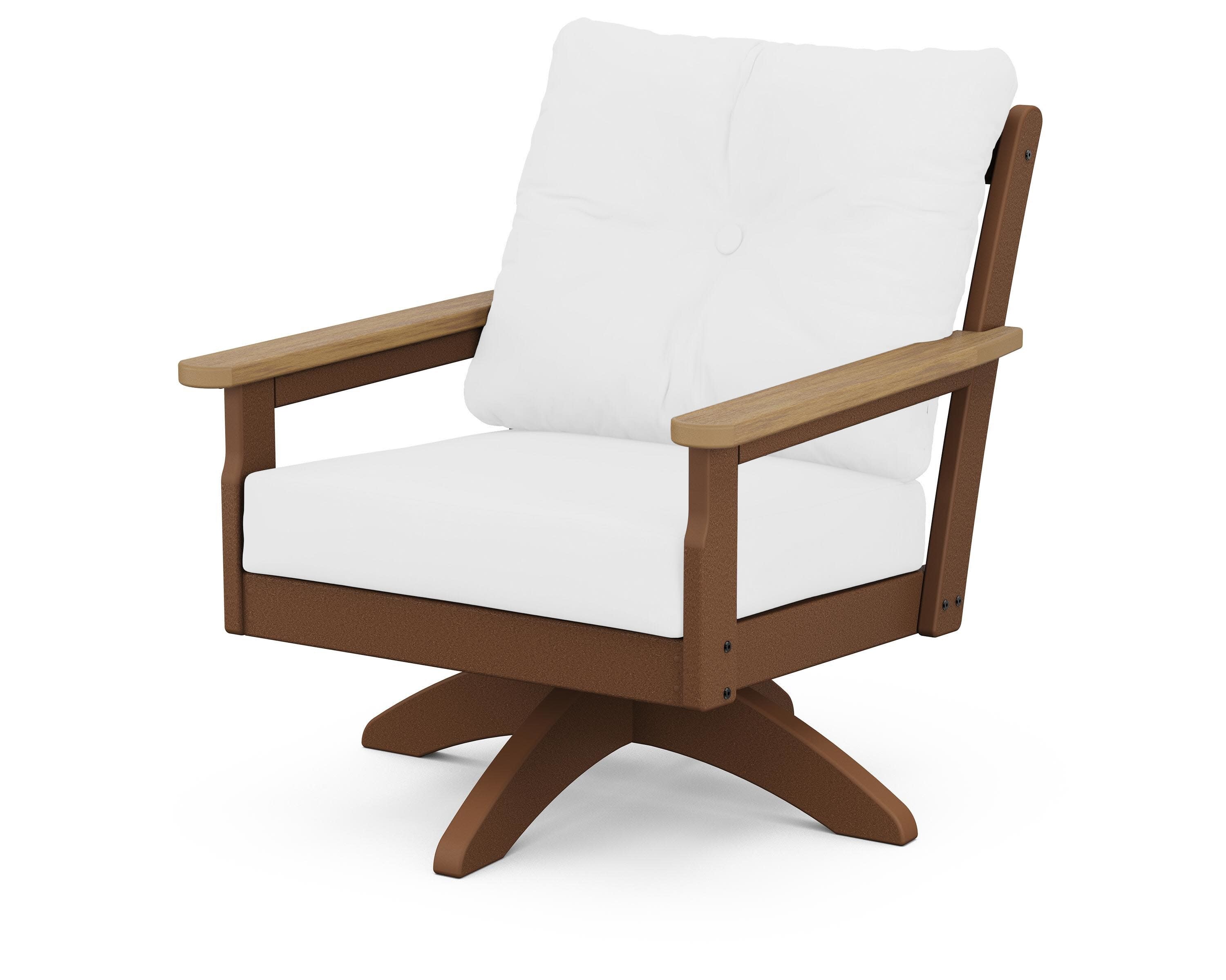 Vineyard Deep Seating Swivel Chair in Teak / Natural / Natural