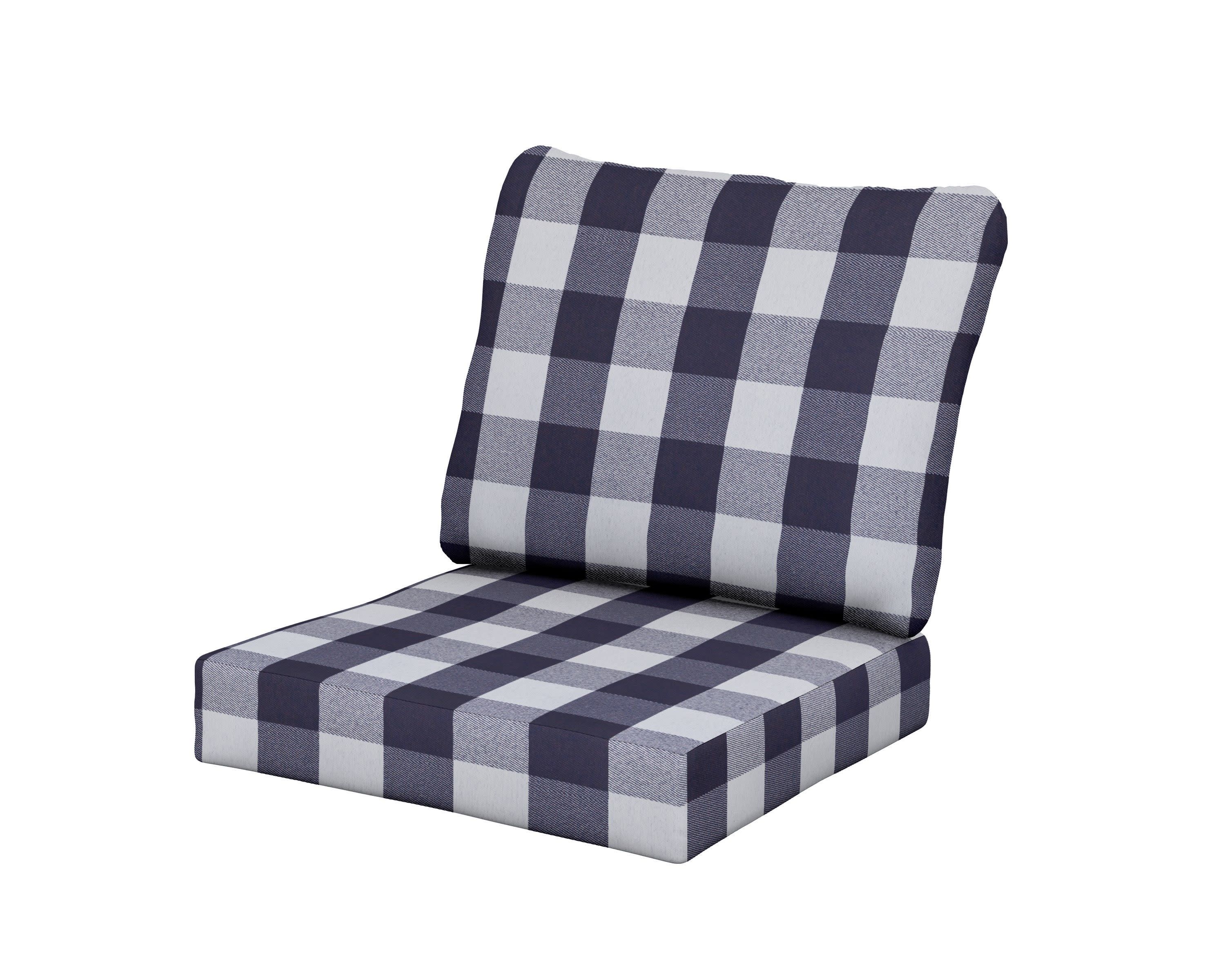 Classics Seat/Back Cushion Set in Buffalo Plaid Navy