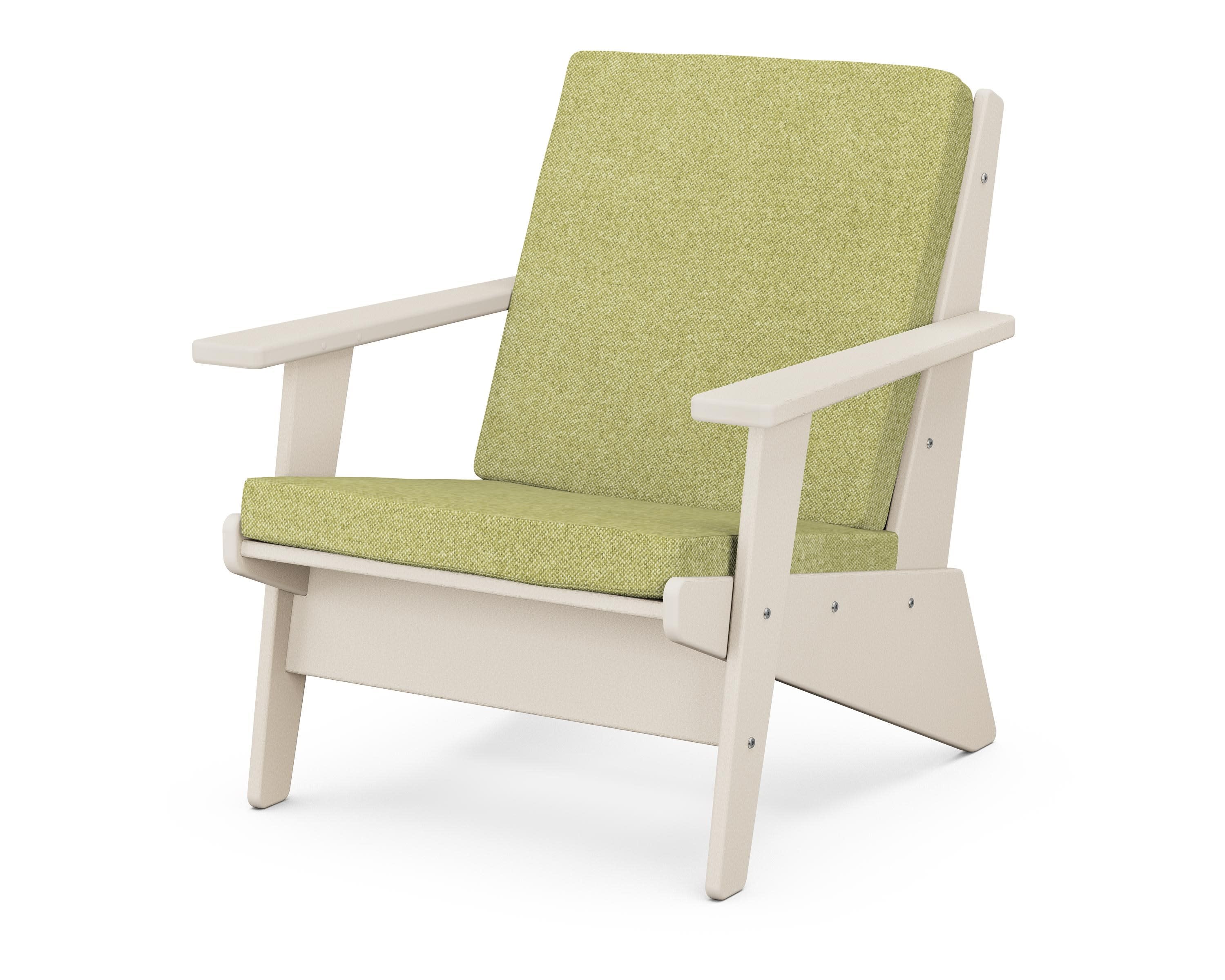 Riviera Modern Lounge Chair in Sand / Chartreuse Boucle
