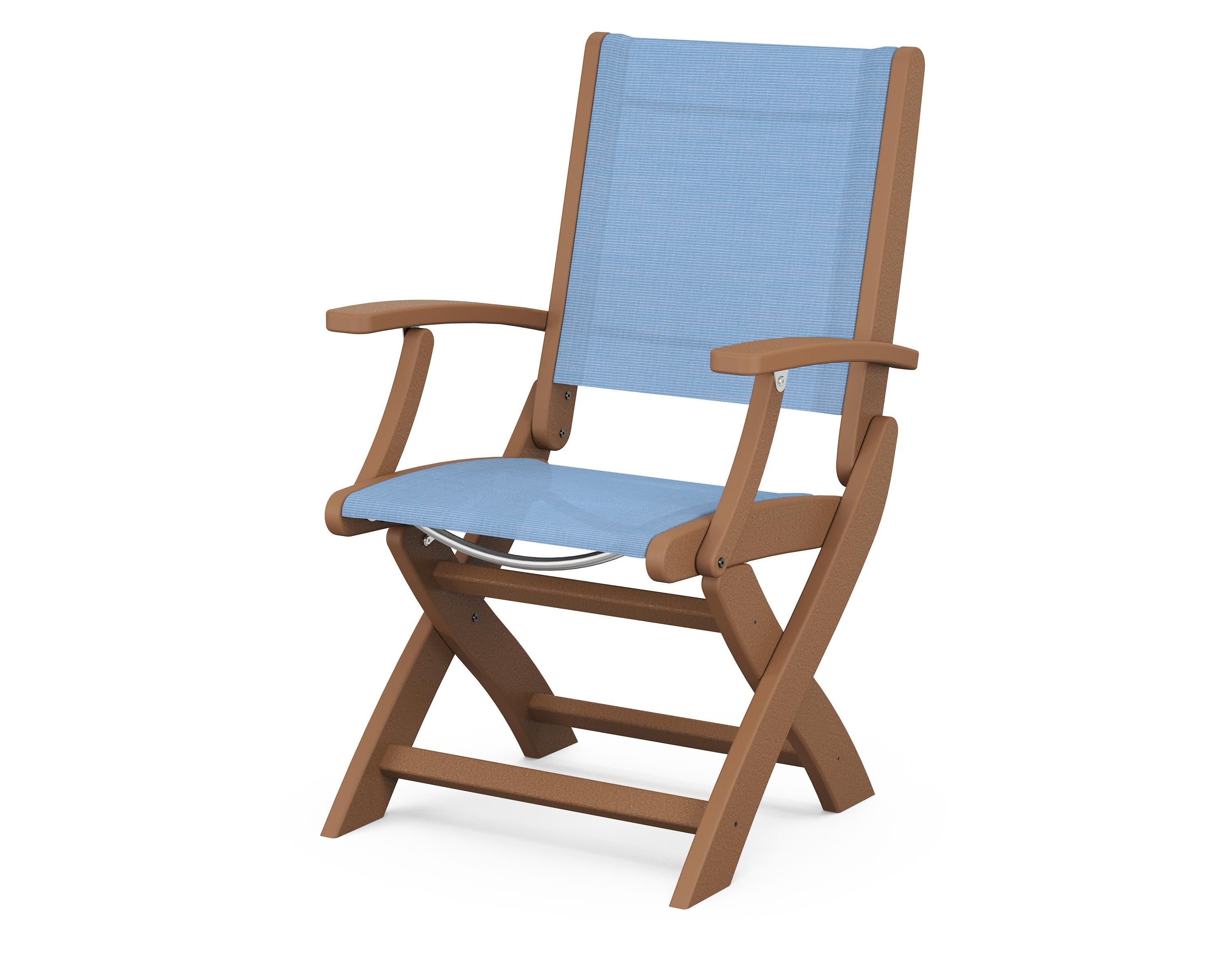 Coastal Folding Chair in Teak / Poolside Sling