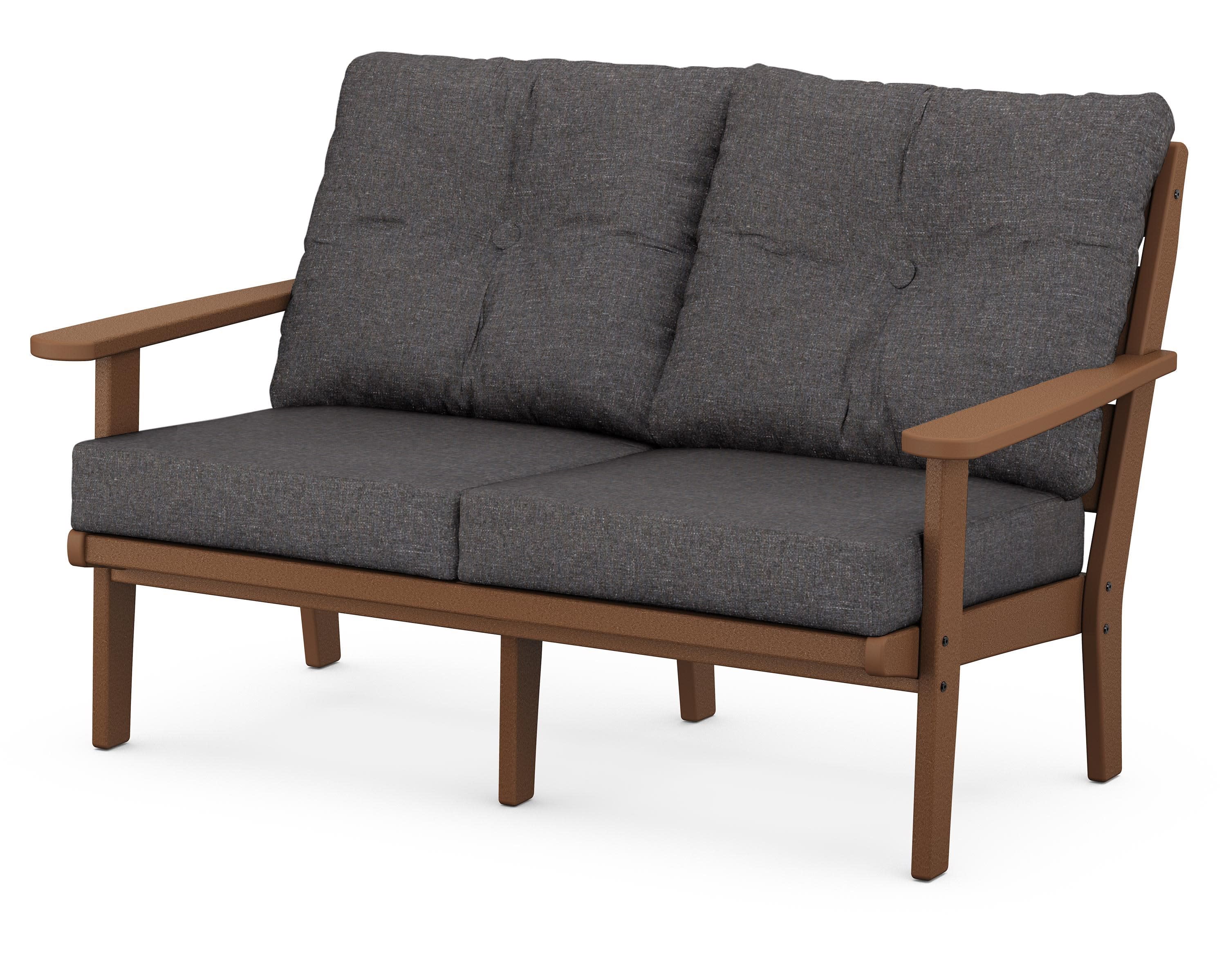 Lakeside Deep Seating Loveseat in Teak / Ash Charcoal