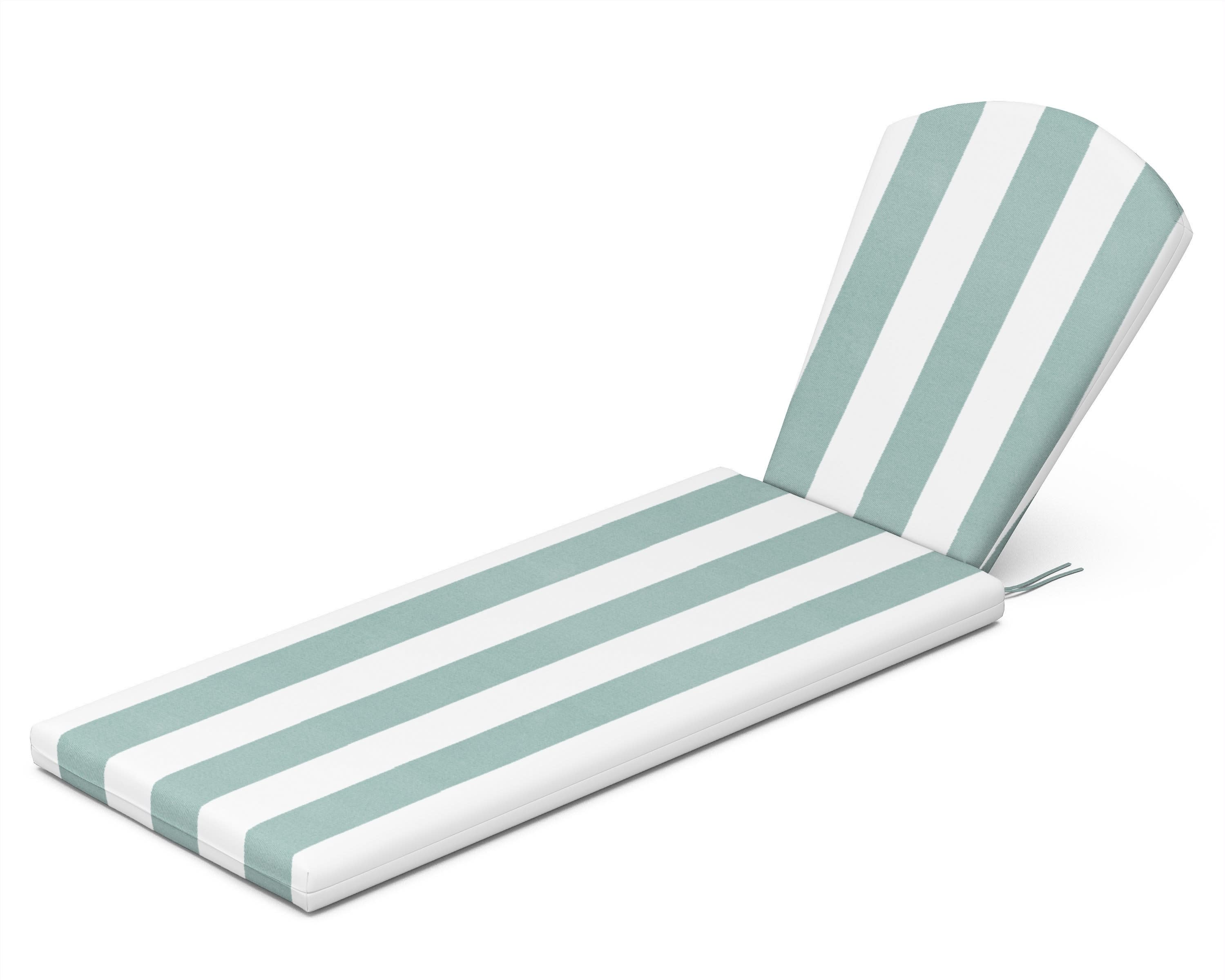 Chaise Cushion in Cabana Stripe Glacier Spa