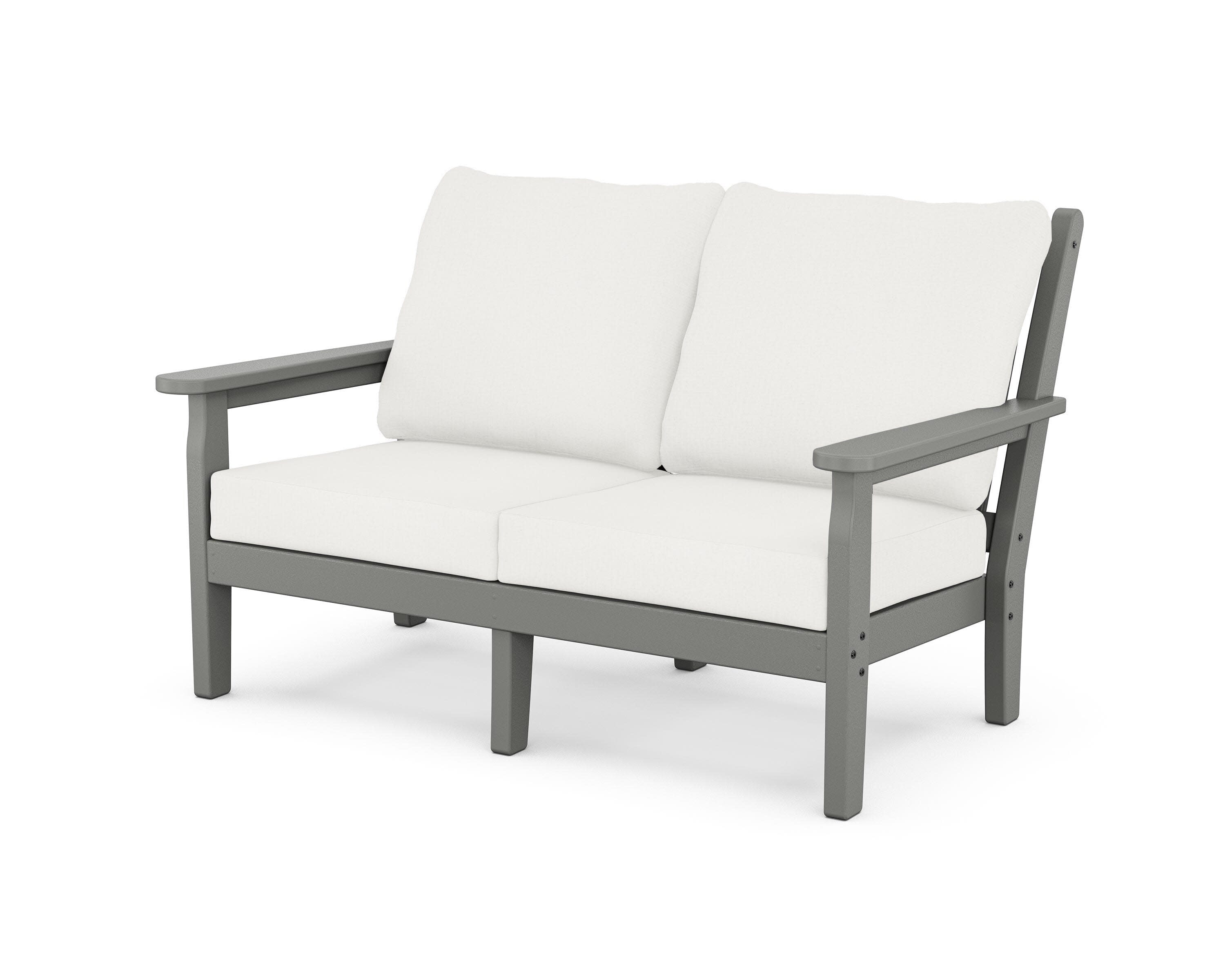 Chippendale Deep Seating Loveseat in Slate Grey / Natural Linen