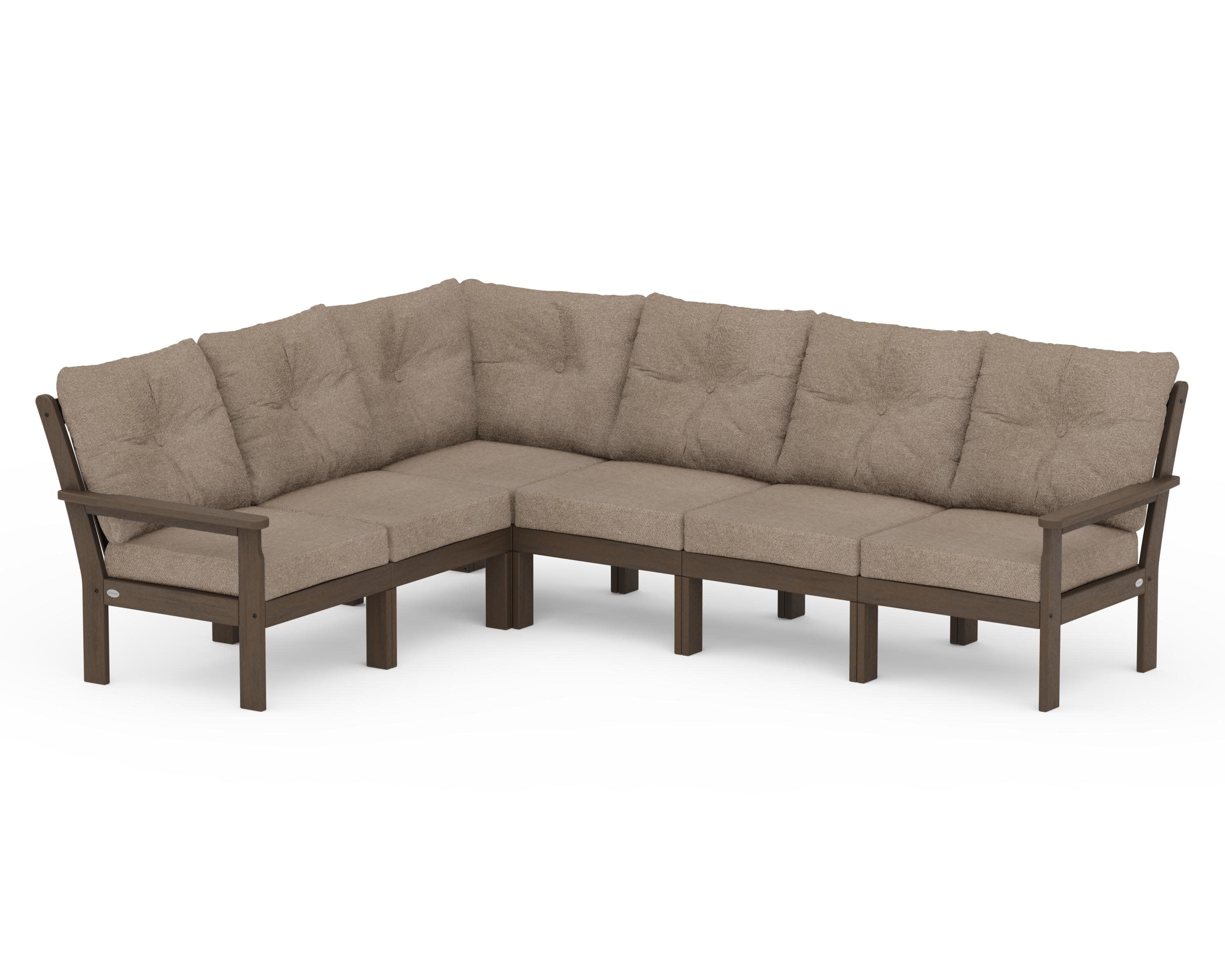 Vineyard 6-Piece Sectional in Kona / Spiced Burlap