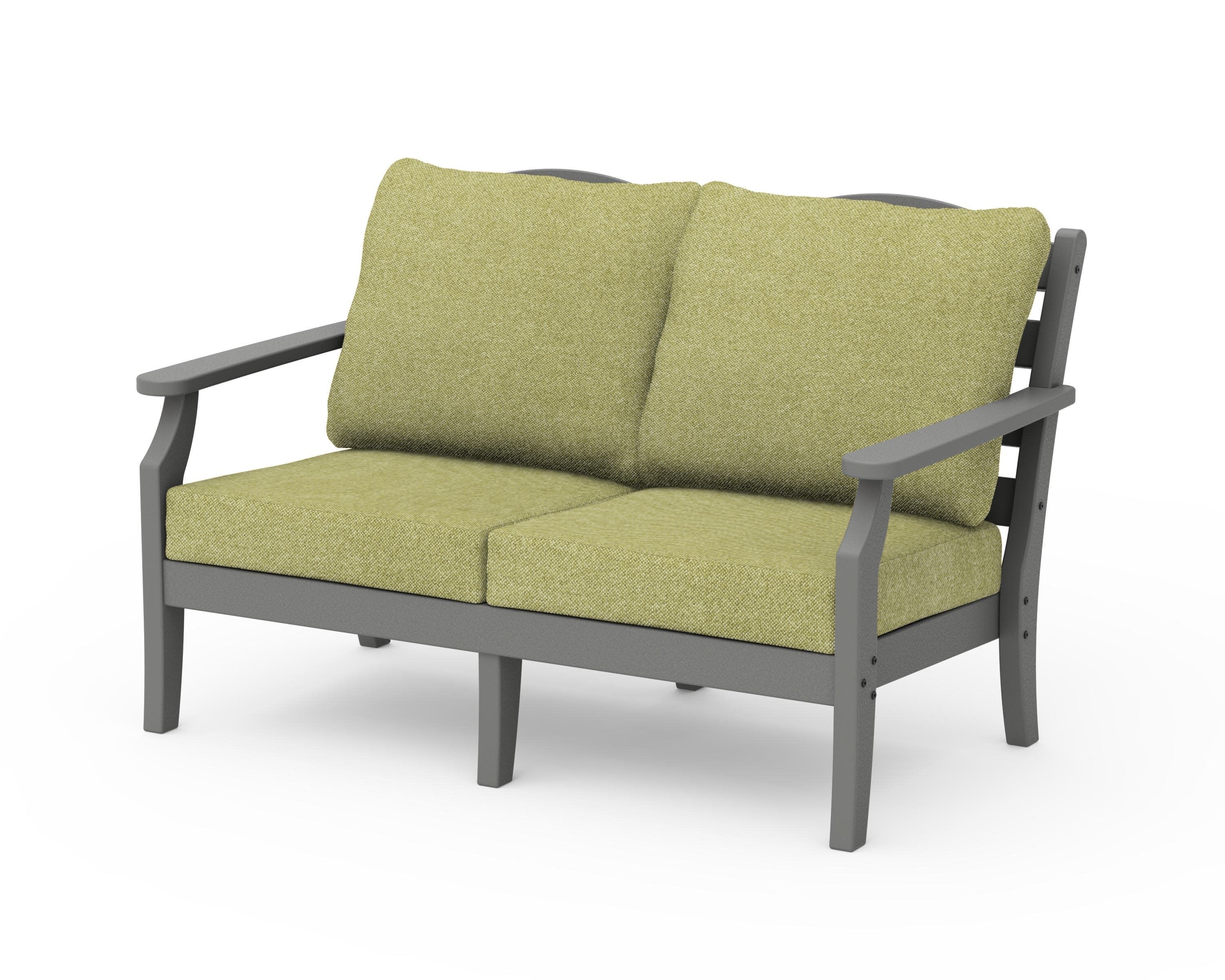 Savannah Deep Seating Loveseat in Slate Grey / Chartreuse Boucle