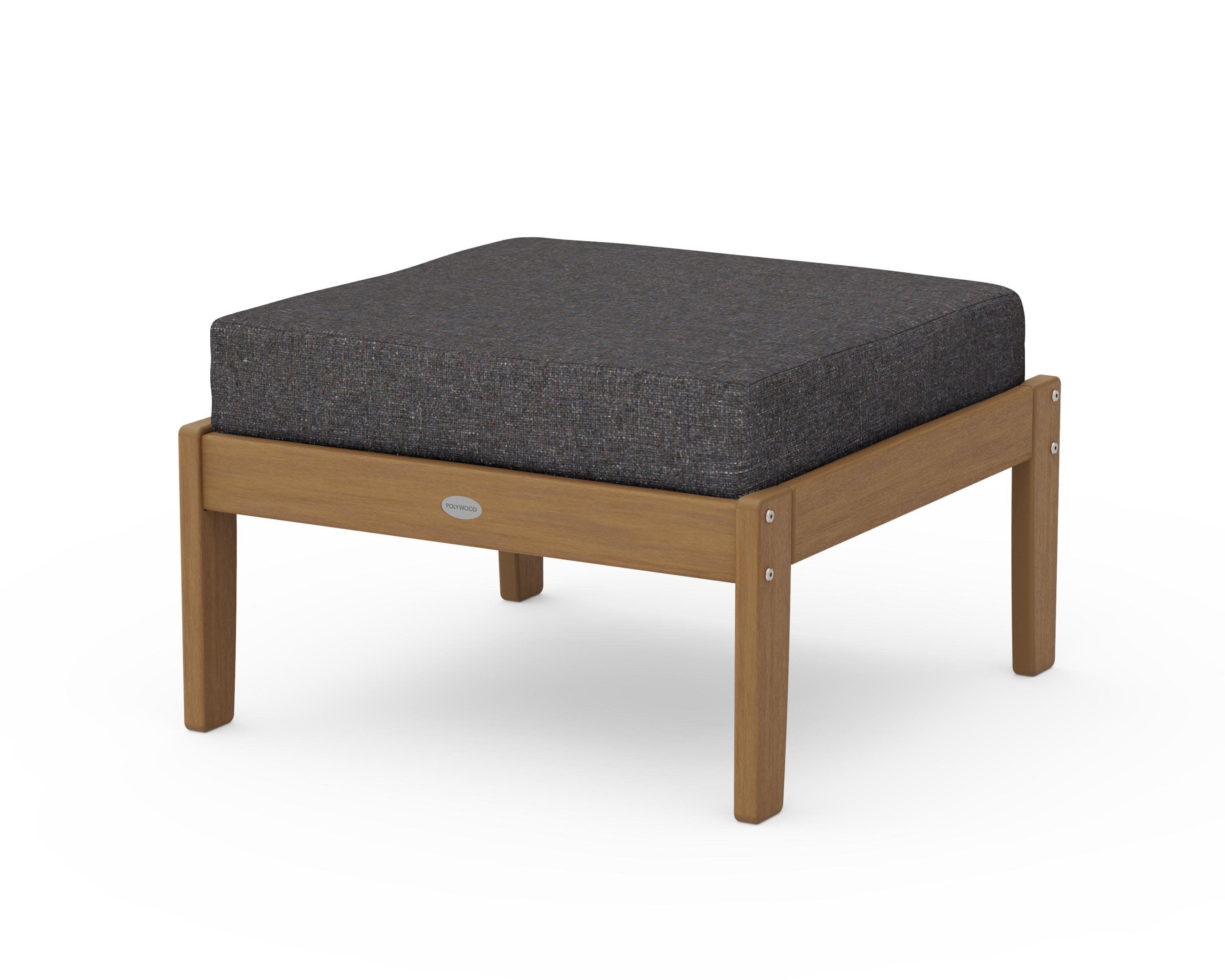 Braxton Deep Seating Ottoman in Natural / Ash Charcoal