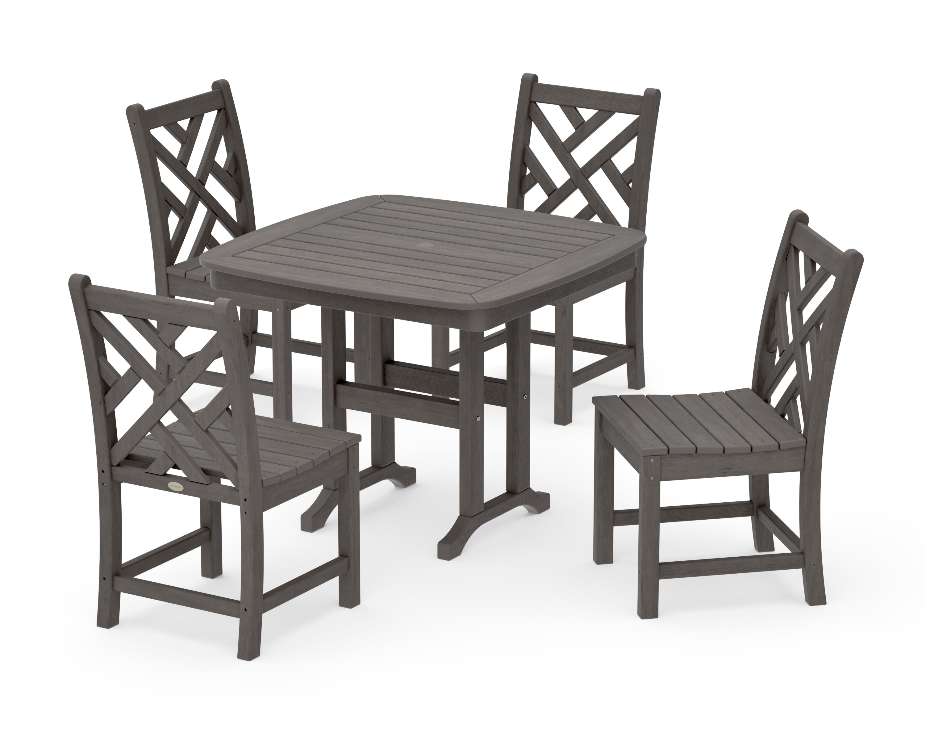 Chippendale 5-Piece Side Chair Dining Set in Driftwood