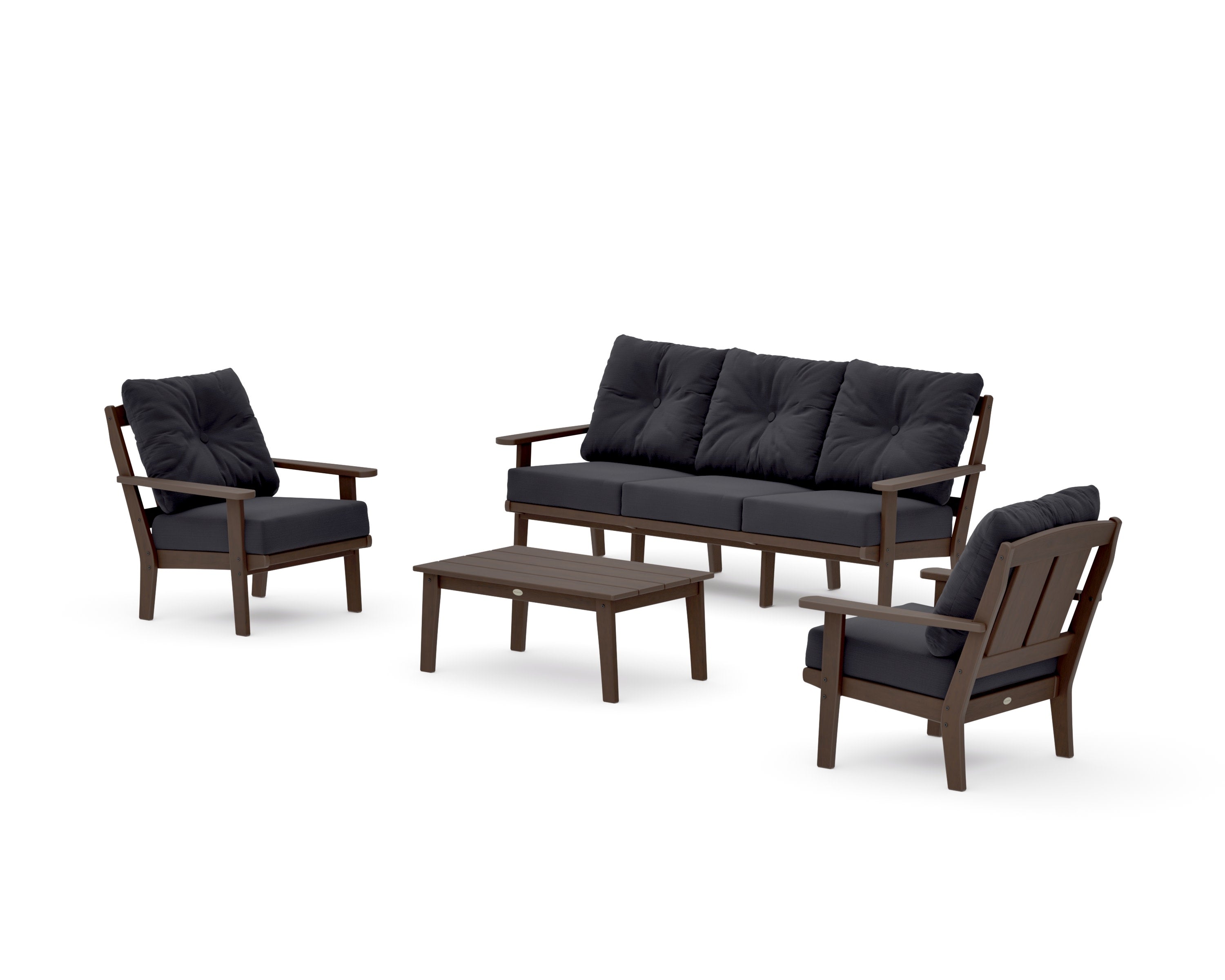 Mission 4-Piece Deep Seating Set with Sofa in Kona / Midnight Linen