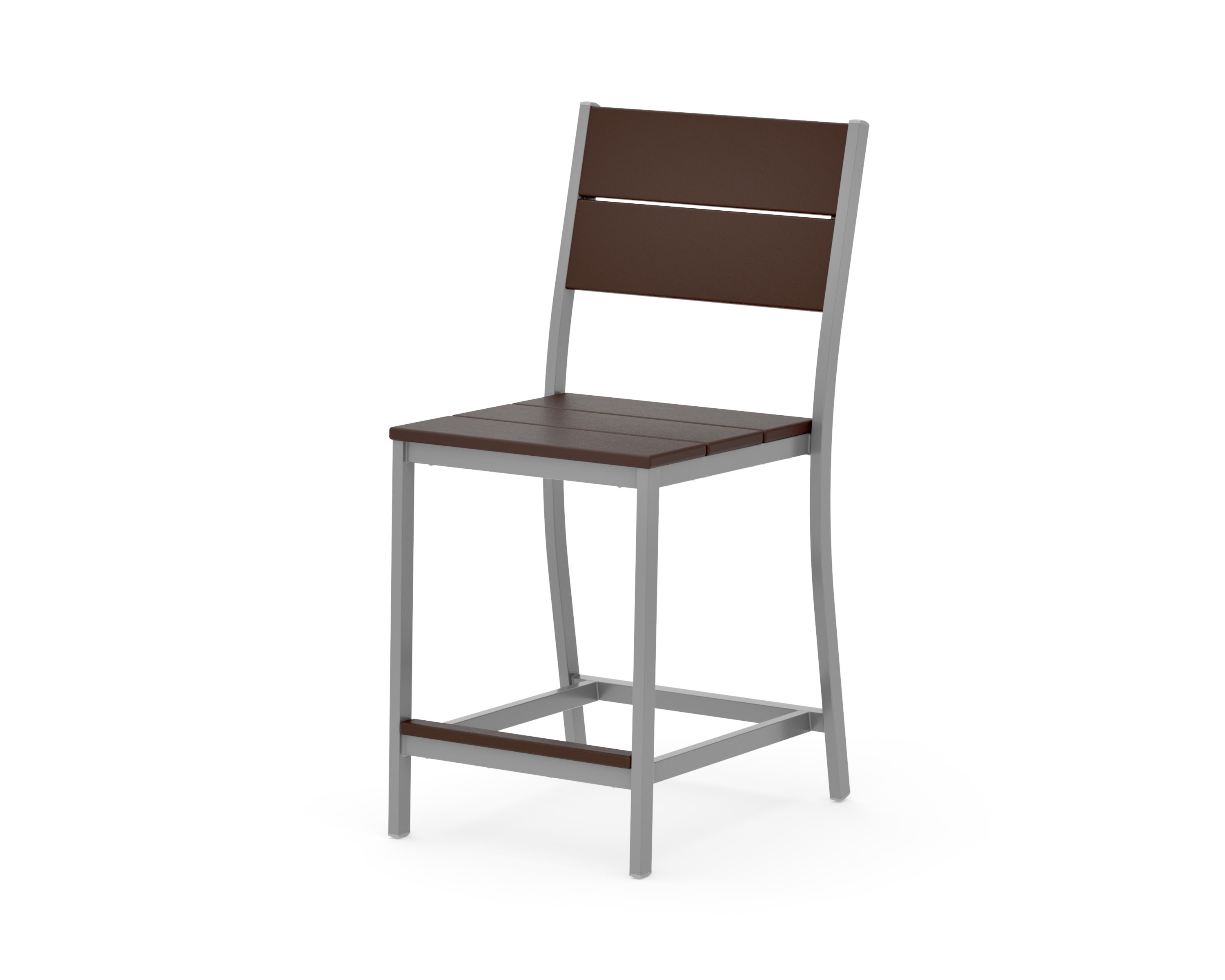 Main Street Counter Side Chair in Silver / Mahogany