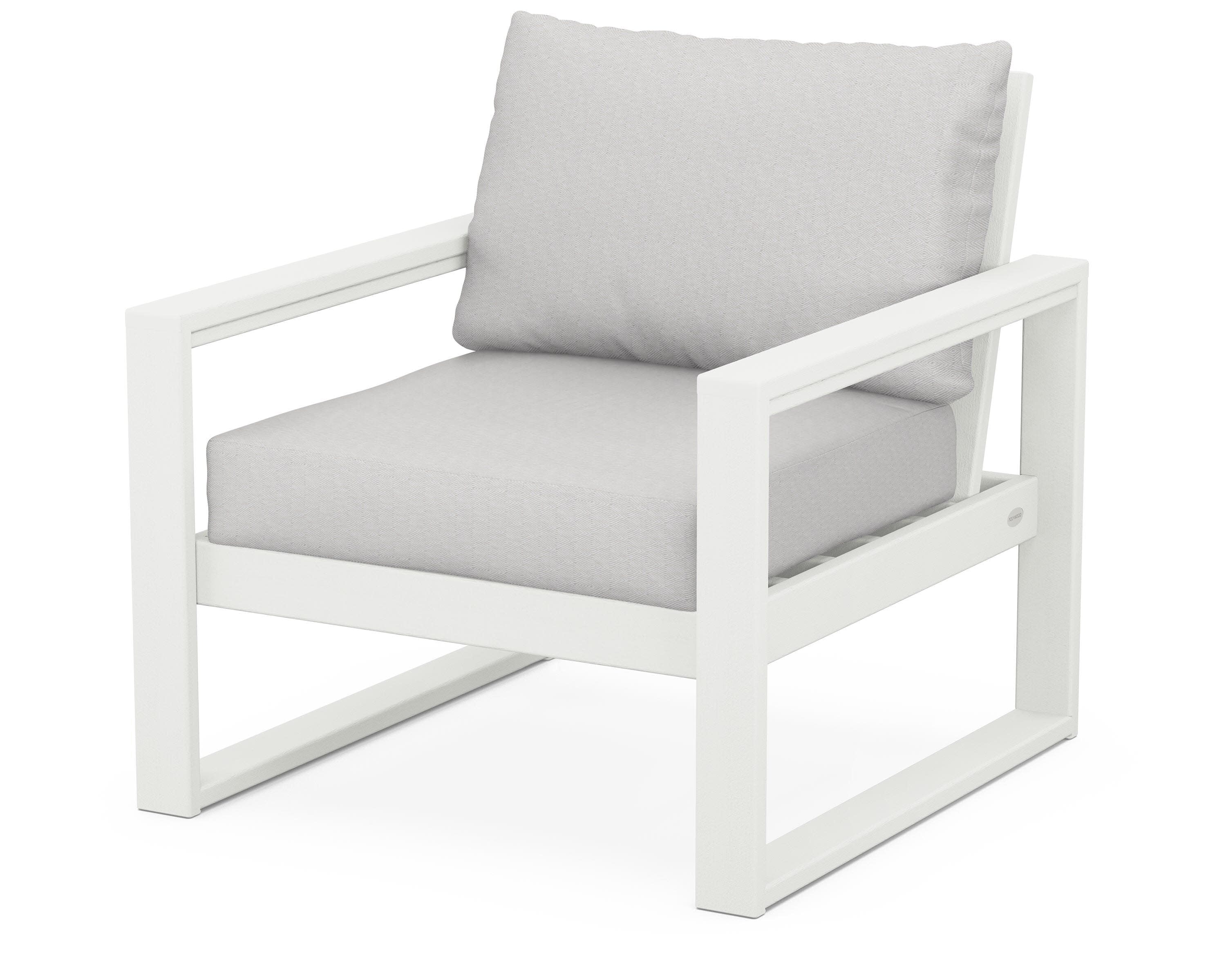 EDGE Club Chair in Vintage White / Diamond in the Rough