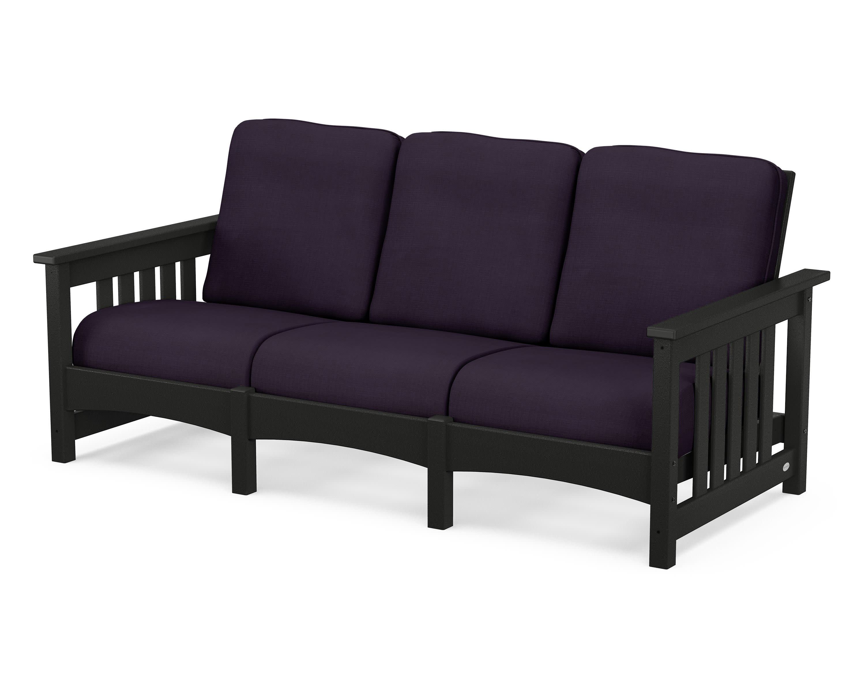 Club Mission Sofa in Black / Navy Linen