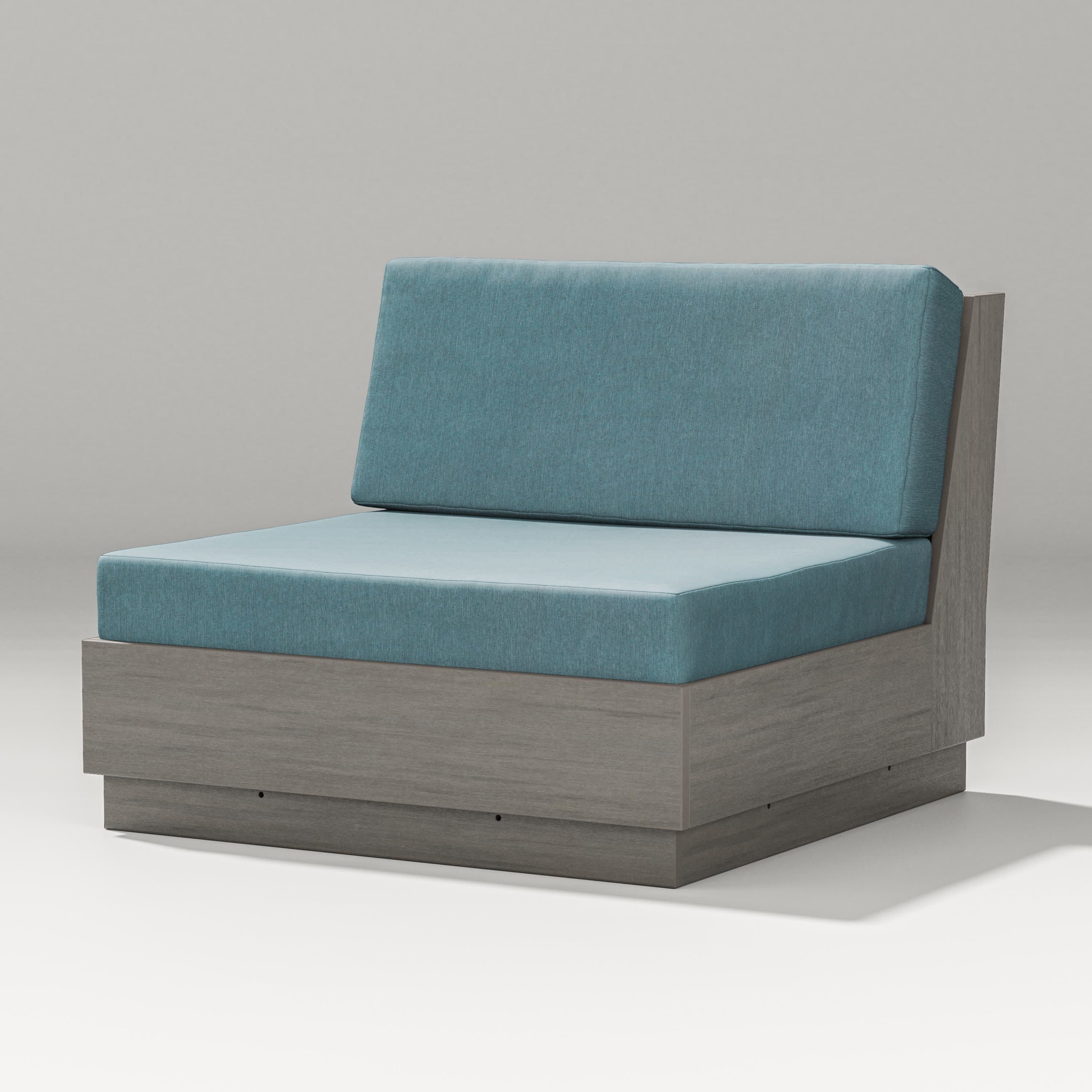 Elevate Modular Armless Chair in Driftwood / Ocean Teal