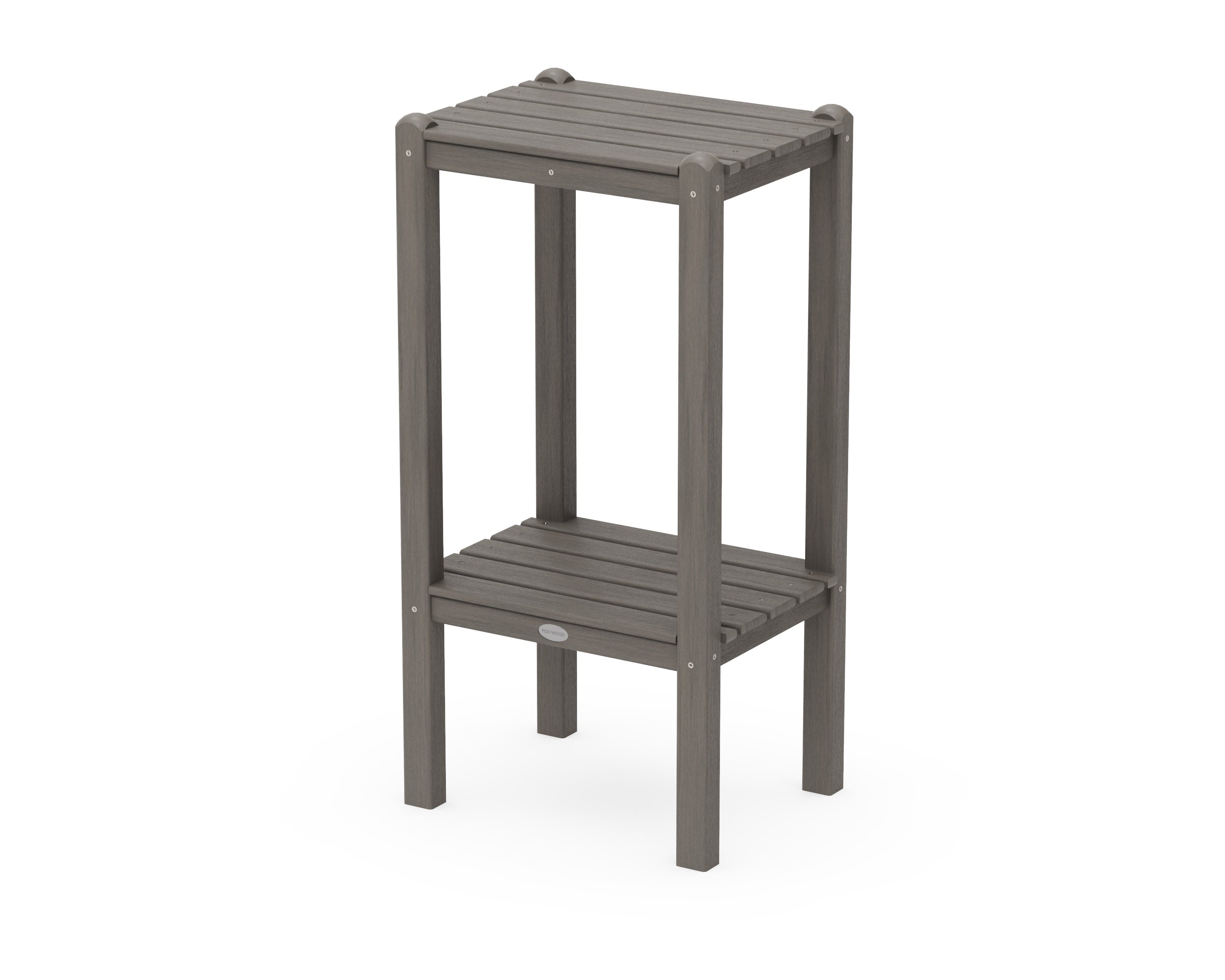 Two Shelf Bar Side Table in Driftwood