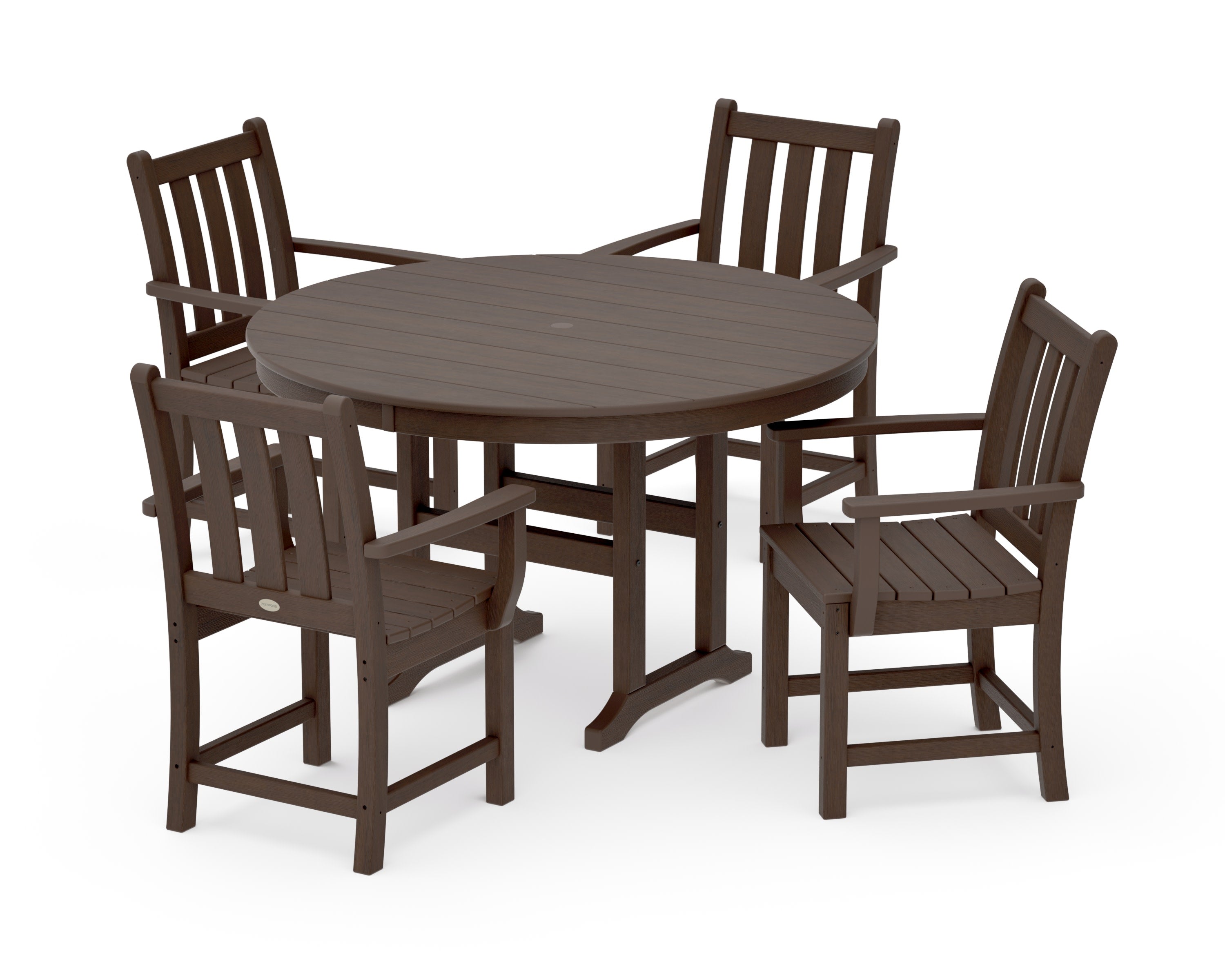 Traditional Garden 5-Piece Round Farmhouse Dining Set in Kona